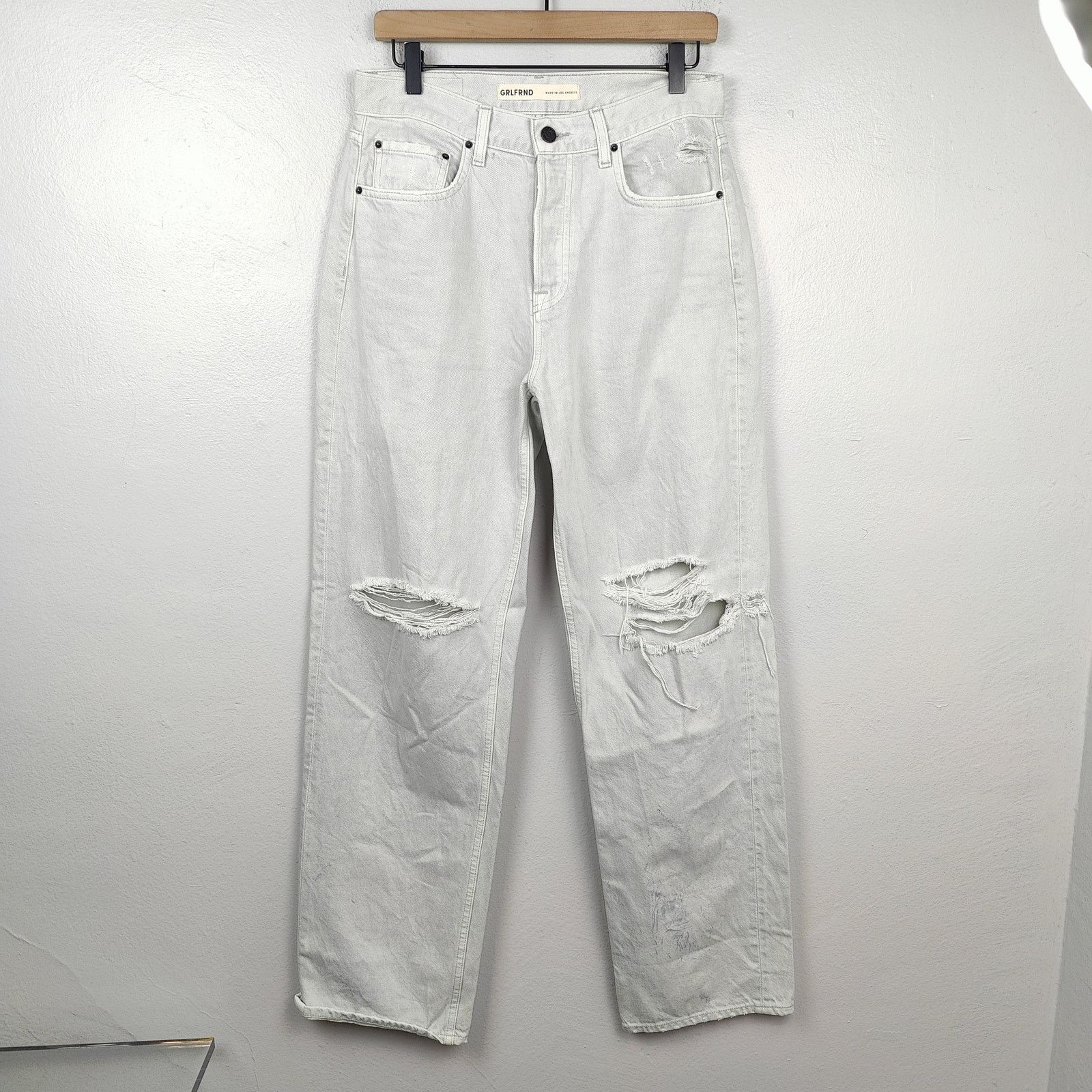 GRLFRND Grlfrnd Baggy Jeans Womens 25 Light Mojave Wash Knee RIps Size 25" / US 0 / IT 36 - 1 Thumbnail