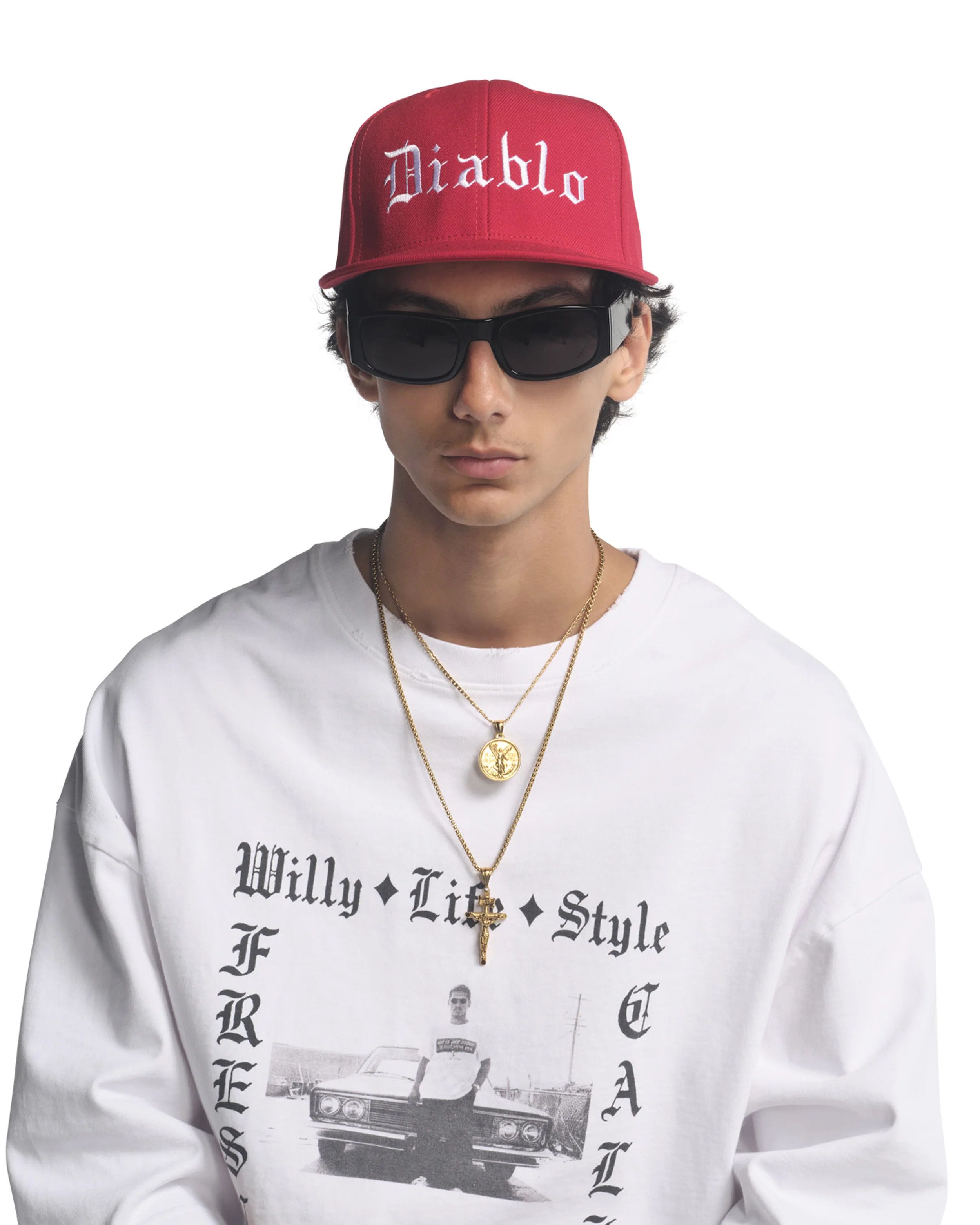 Willy Chavarria DIABLO Embroidered Red Snapback Cap Hat Made in USA FW25 Size ONE SIZE - 5 Thumbnail