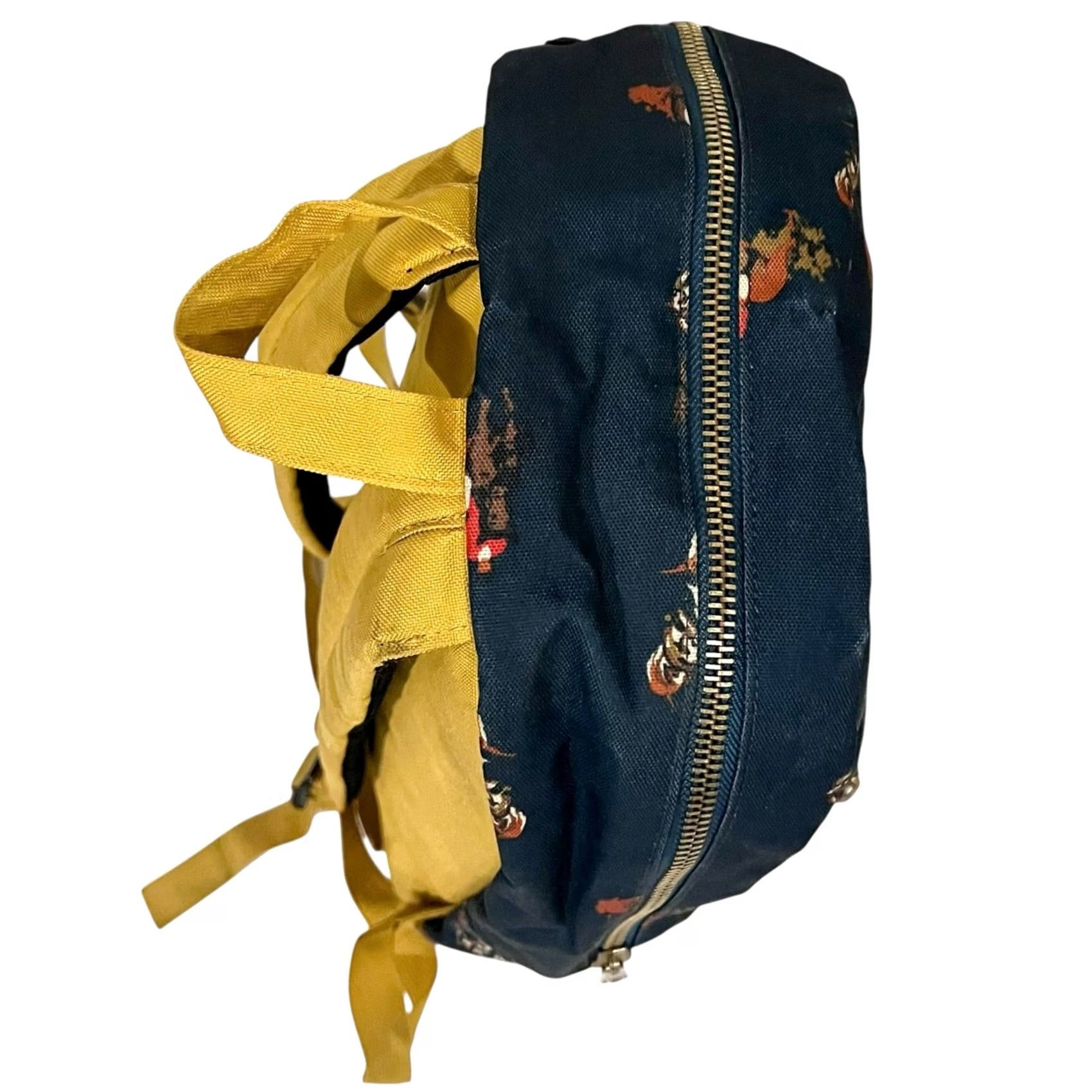 Vintage Herschel Backpack Horses Equestrian Dog Hunt Print Navy Golden Yellow Book Bag Size ONE SIZE - 7 Thumbnail
