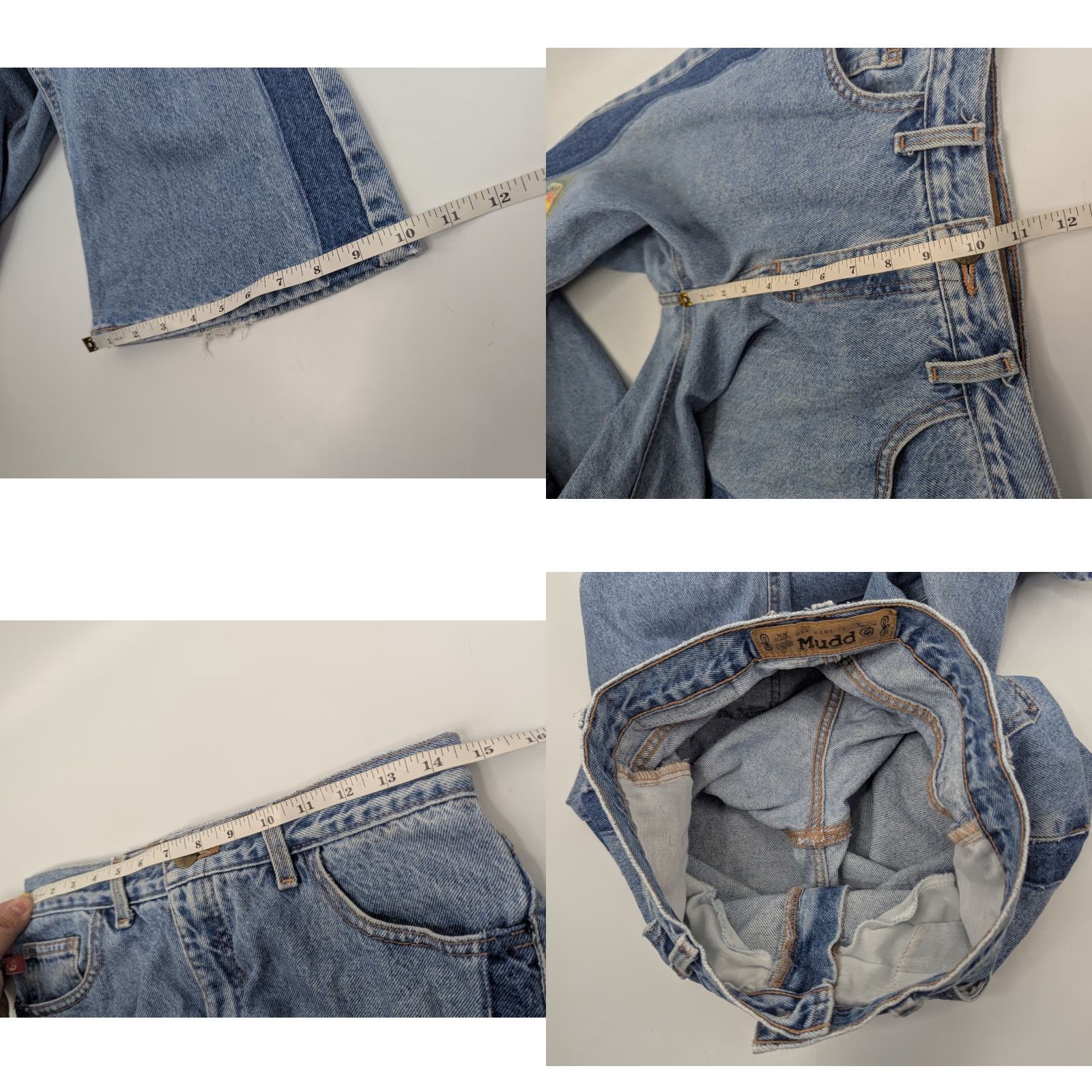 Denime Mudd Jeans Flared Denim 29x28 Distressed Hipster Womens Size 29" - 8 Thumbnail