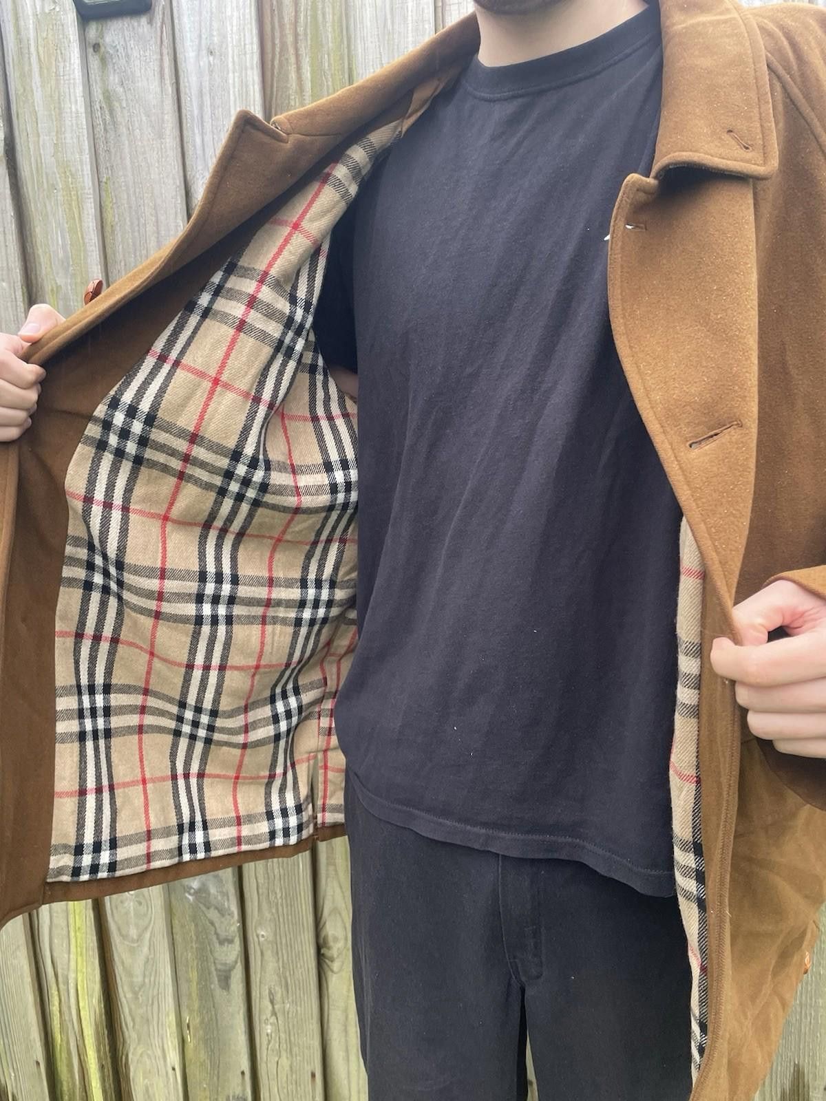 Burberry Vintage Burberry Brown Wool Nova Check Trench Coat Large ￼ Size US L / EU 52-54 / 3 - 2 Thumbnail