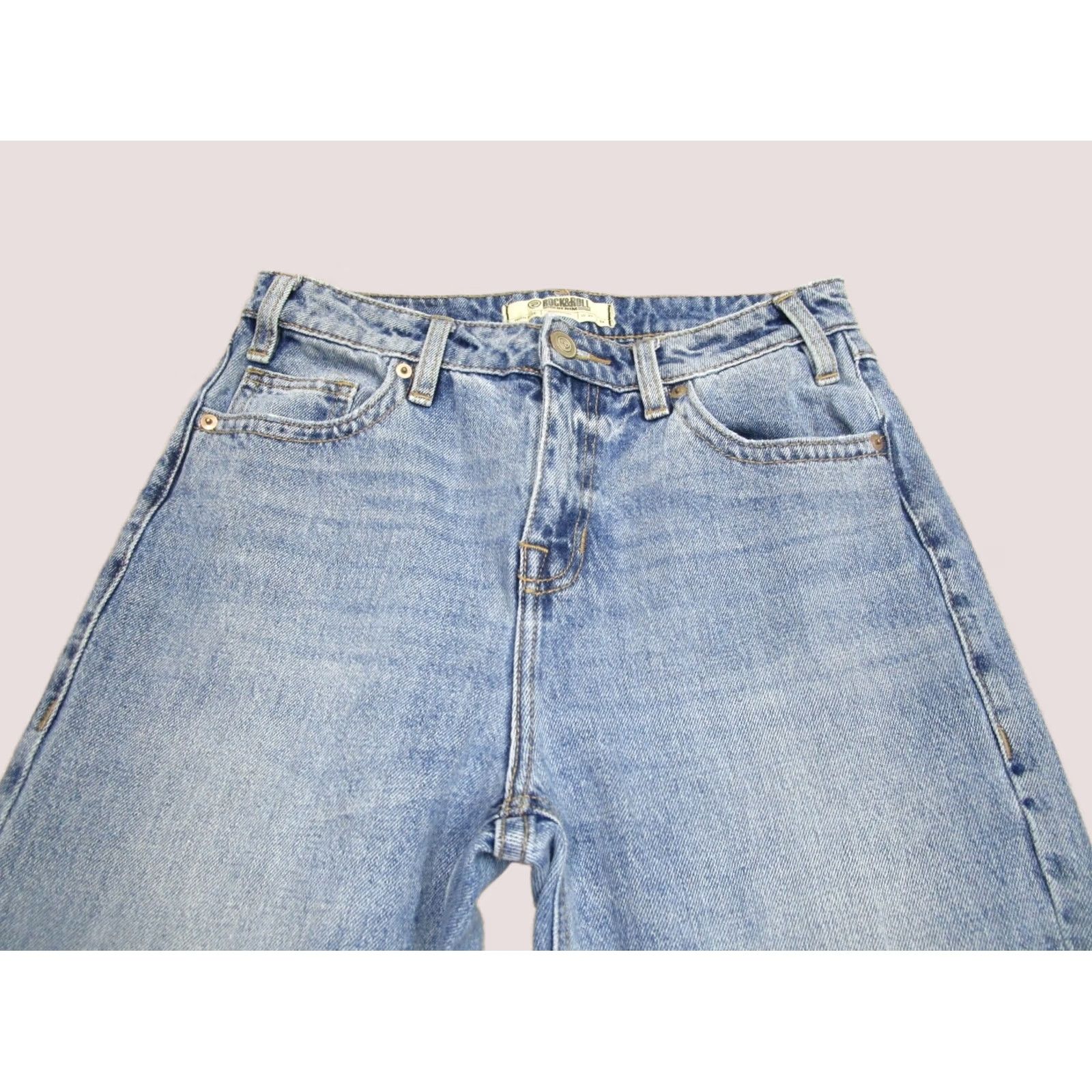 Vintage Rock And Roll Cowgirl Jeans Women 27x32 Blue High Rise Bootcut Denim Pants Light Wash Comfortable Pockets Logo 5-Pocket Size 27" / US 4 / IT 40 - 1 Thumbnail