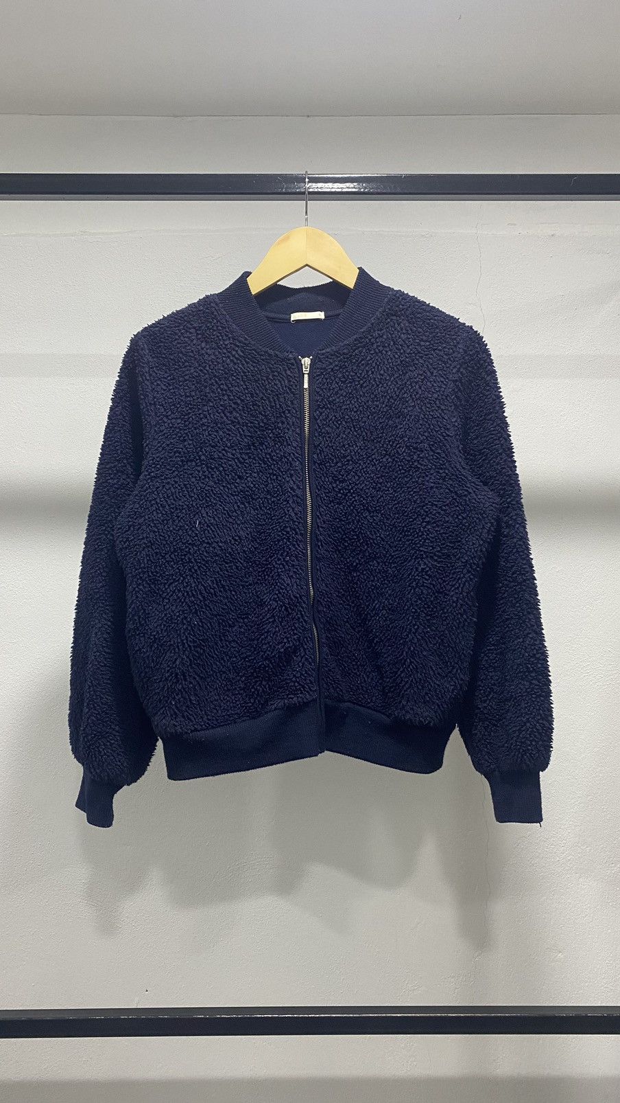 image of Vintage Gu Fleece Bomber Jacket in Blue, Women's (Size Medium)