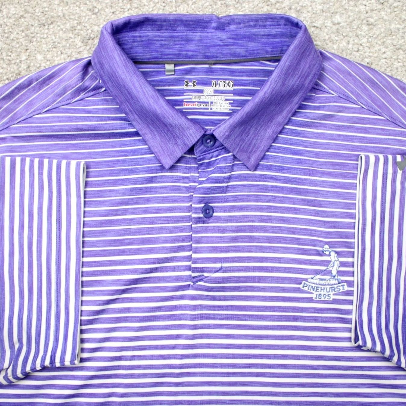 Under Armour Under Armour Polo Shirt Mens XL Purple UA Heatgear Loose Fit S/S Pinehurst Logo Size US XL / EU 56 / 4 - 2 Thumbnail