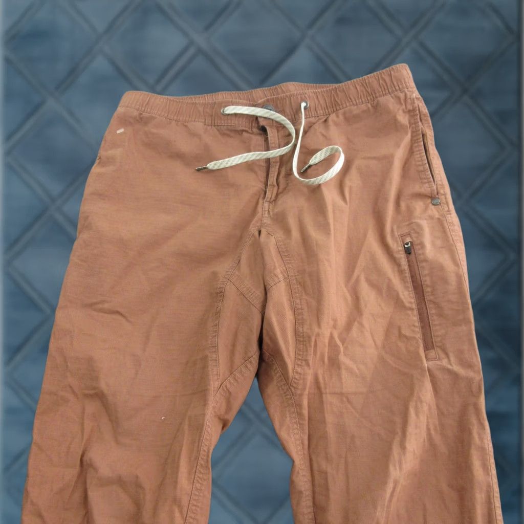 Vuori Vuori Pants Mens M Brown Khakis Elastic Waist Drawstring Zip Pocket Casual Size US 31 - 1 Thumbnail