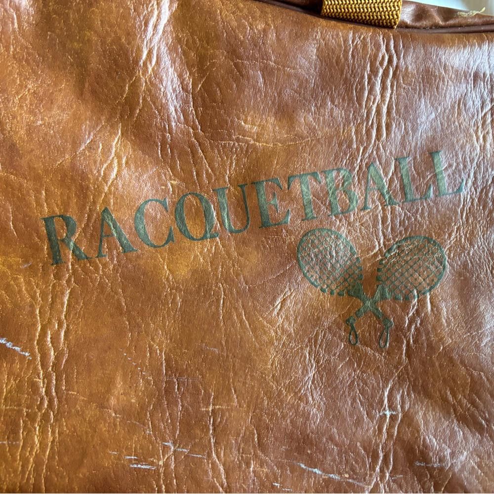Designer Vintage Racquetball Leather Bag Size ONE SIZE - 3 Thumbnail