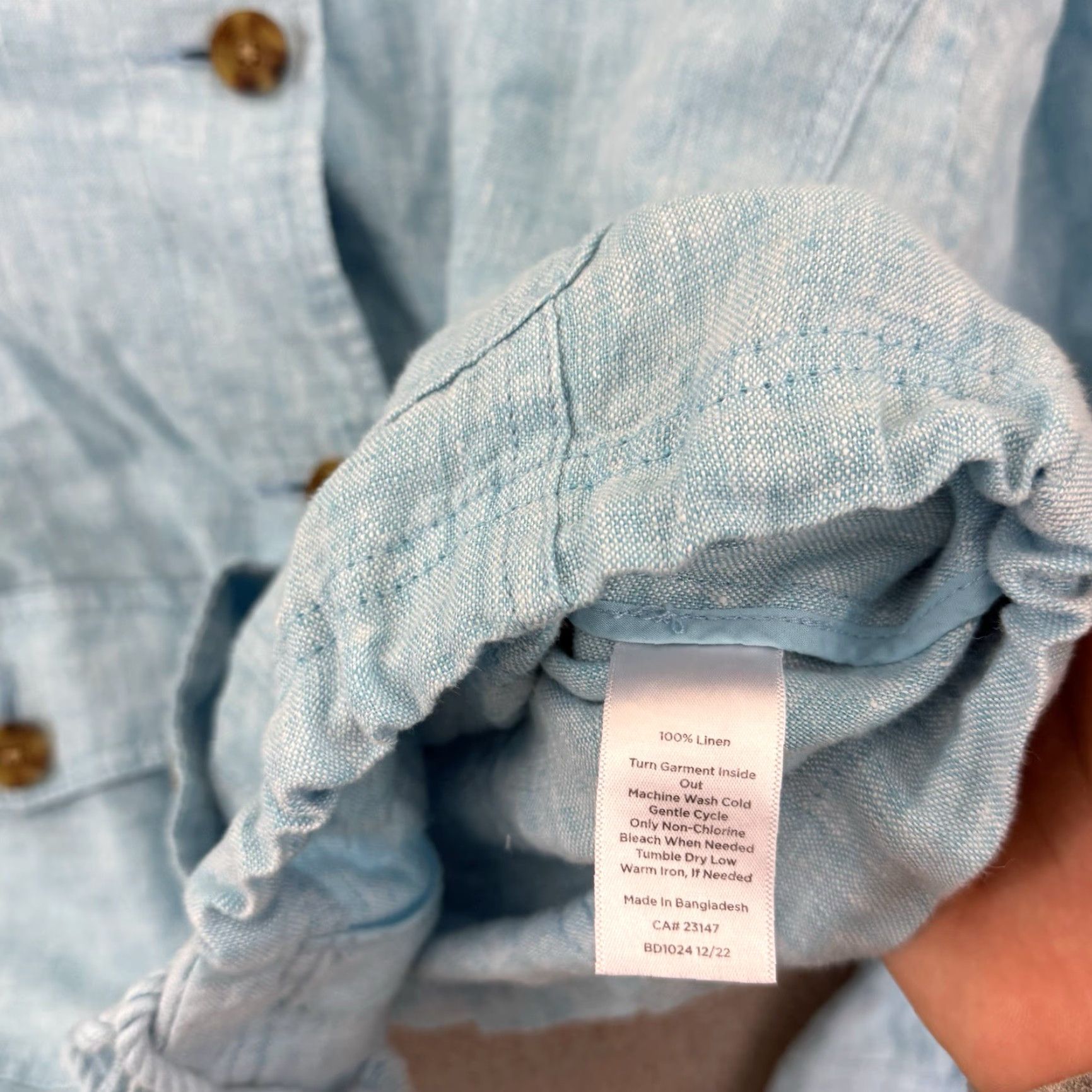 Talbots Talbots Jacket Womens Medium Blue Utility 100% Linen Button Up Light Boho Preppy Size M / US 6-8 / IT 42-44 - 7 Thumbnail