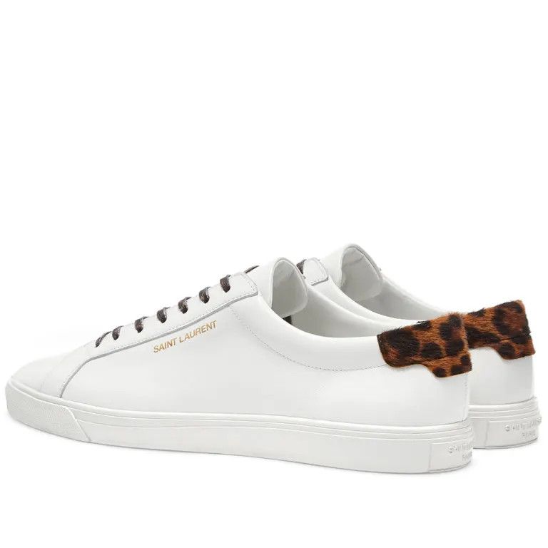 Saint Laurent Paris o1s1wg111024 Andy Sneakers Smooth Leather Leopard Printed Size US 12 / IT 42 - 2 Thumbnail