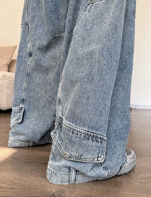 Japanese Brand × Vintage Retro cleanfit outdoor faded wrap flare jeans pants Size US 28 / EU 44 - 5 Thumbnail