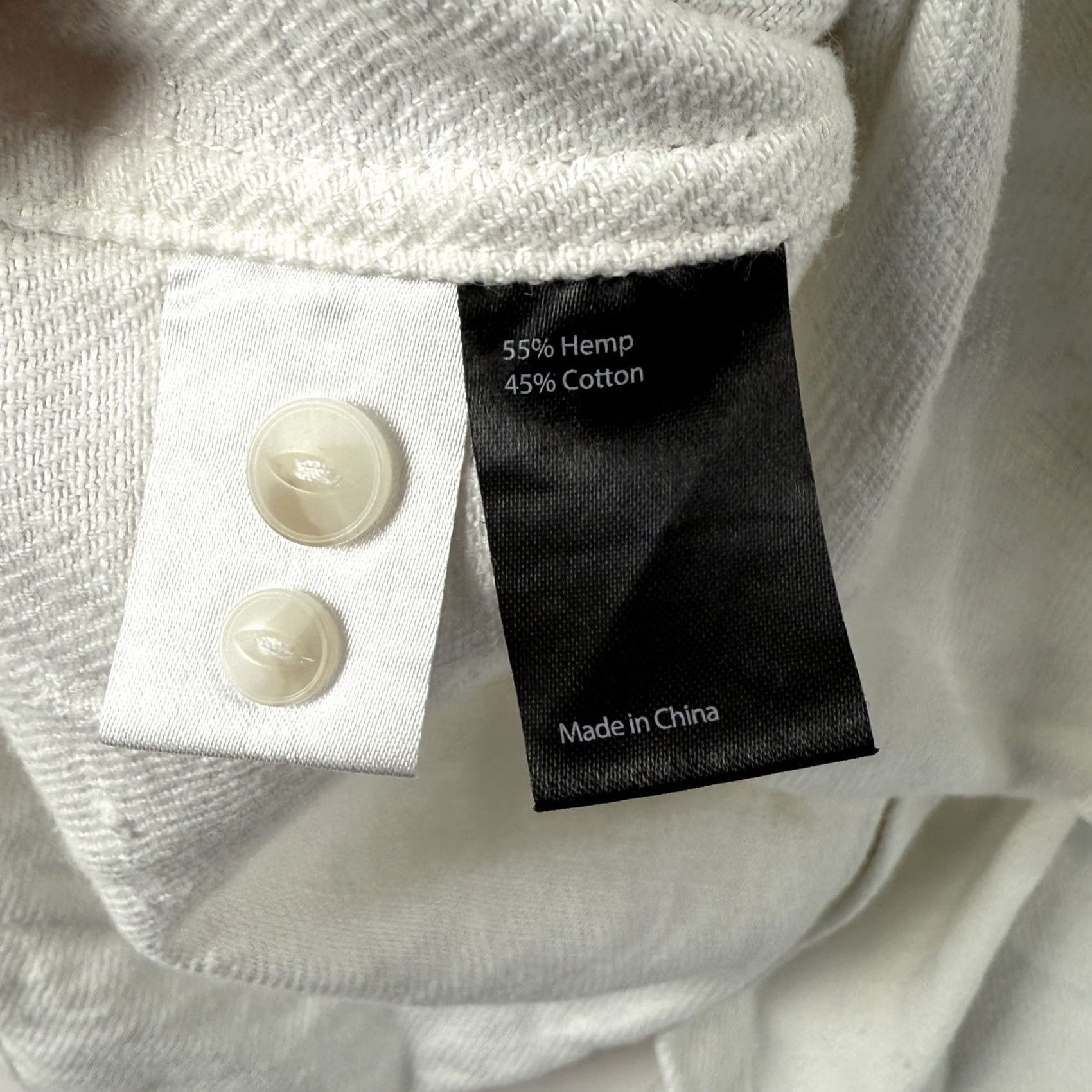 Flint And Tinder Flint And Tinder Shirt Mens Medium Button-Up White Hemp Cotton Long Sleeve Size US M / EU 48-50 / 2 - 4 Thumbnail