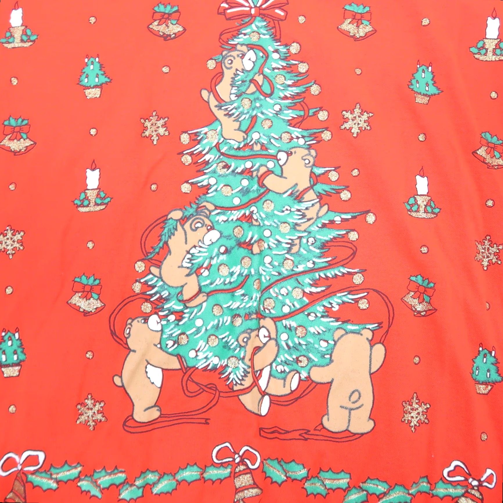 Vintage VINTAGE Tee Dee's red Christmas tree teddy bear graphic Sweatshirt Shirt Womens S Long Sleeve Pullover Cotton Polyester Holiday 80s 90s Christmas Size S / US 4 / IT 40 - 3 Thumbnail