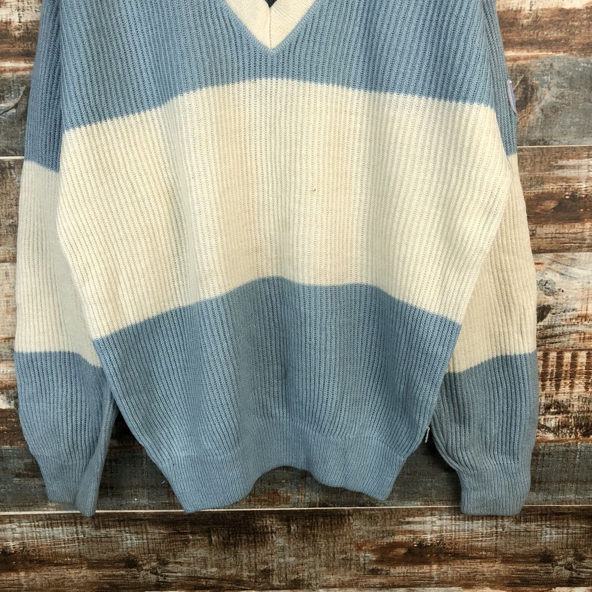 Vintage DL Porto Bellos Blue White Knitwear #C610 Size US L / EU 52-54 / 3 - 6 Thumbnail