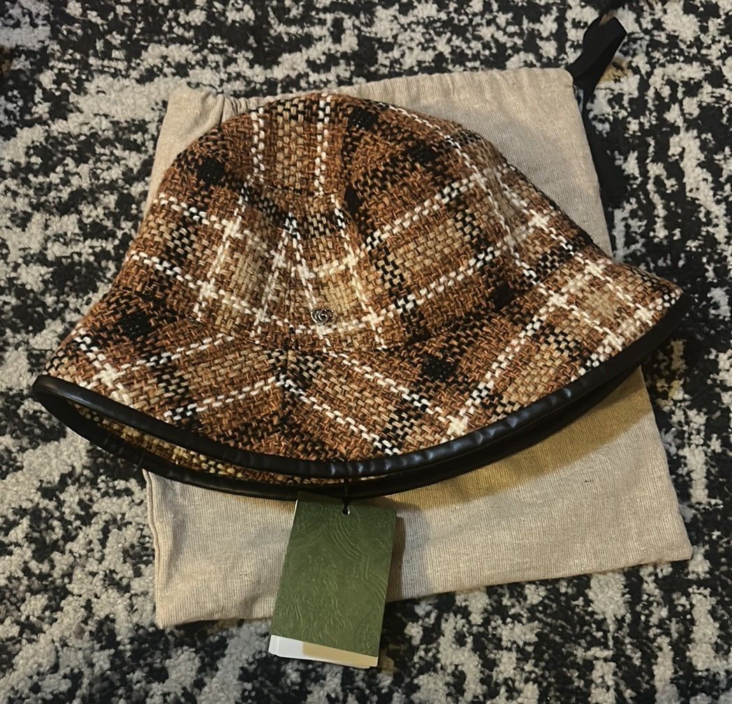 Gucci GUCCI Tartan Tweed Bucket Hat size M Size ONE SIZE - 2 Thumbnail