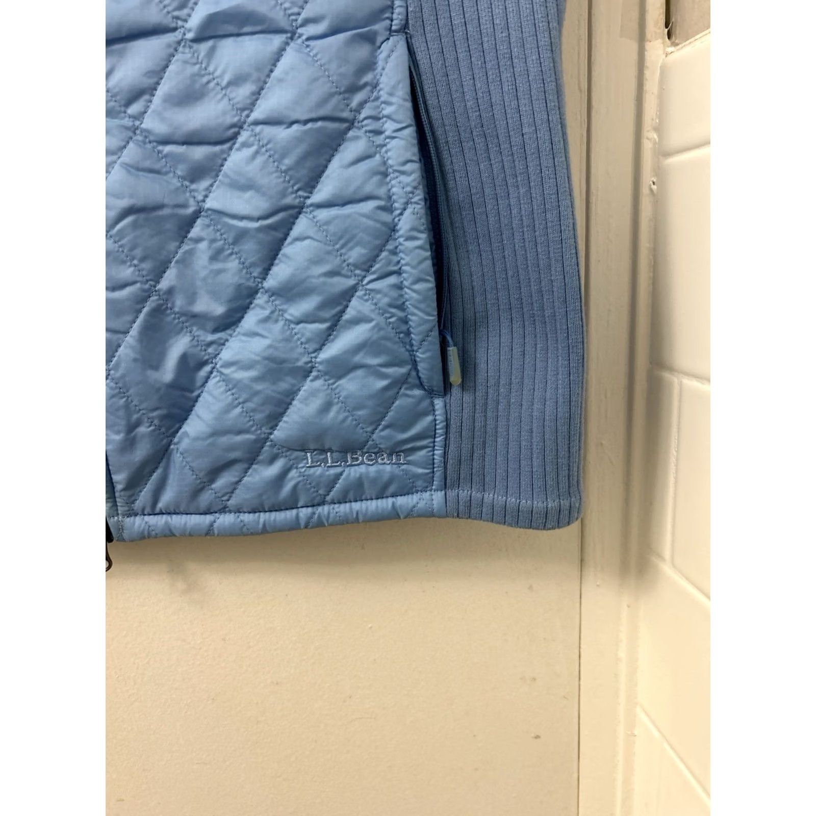 Vintage LL Bean Jacket Womens M Blue Quilted Vest Full Zip Fleece Lined YKK Size M / US 6-8 / IT 42-44 - 4 Thumbnail