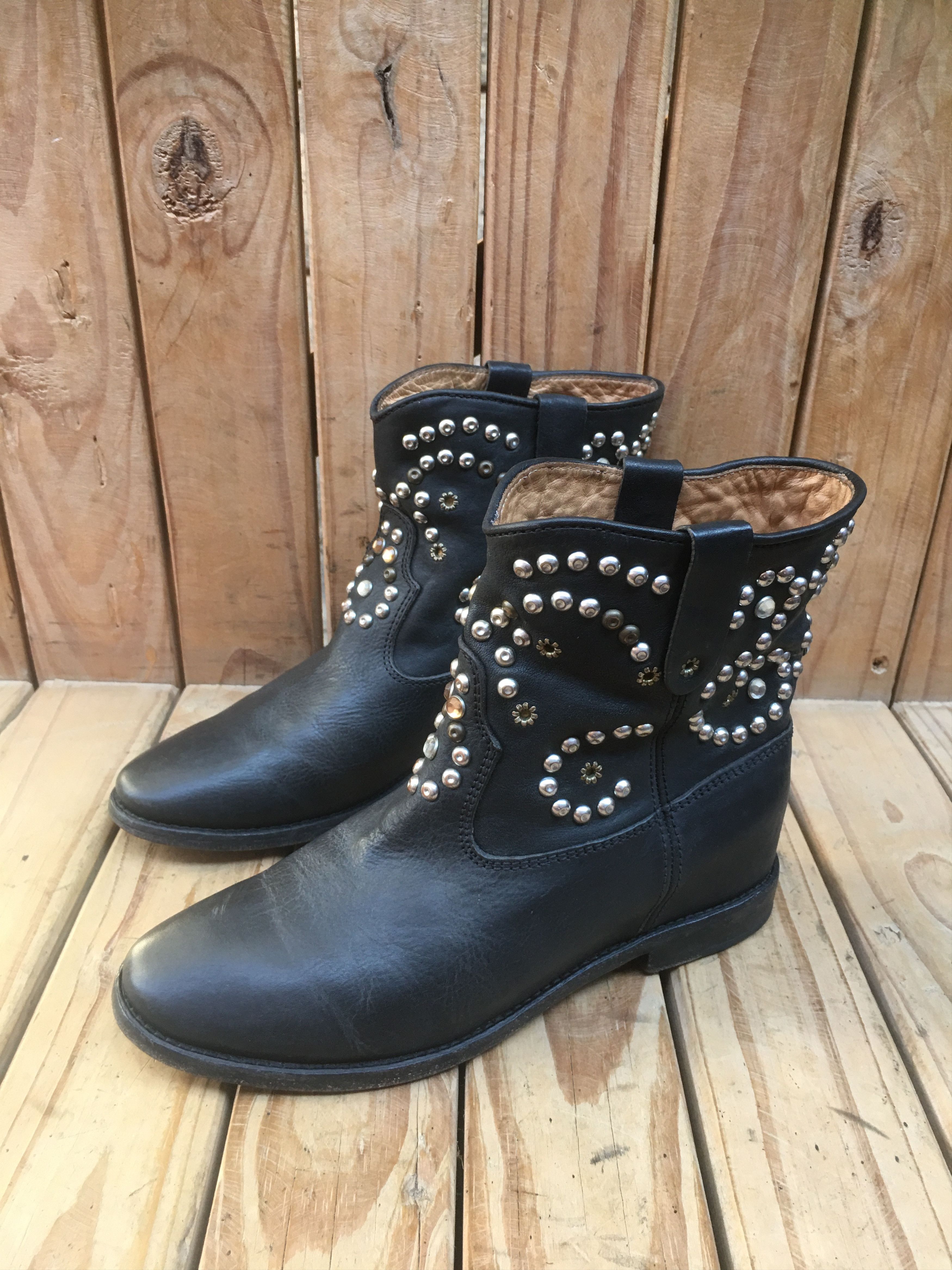 Isabel Marant Etoile isabel marant Etoile black leather boots Size US 7 / IT 37 - 9 Thumbnail