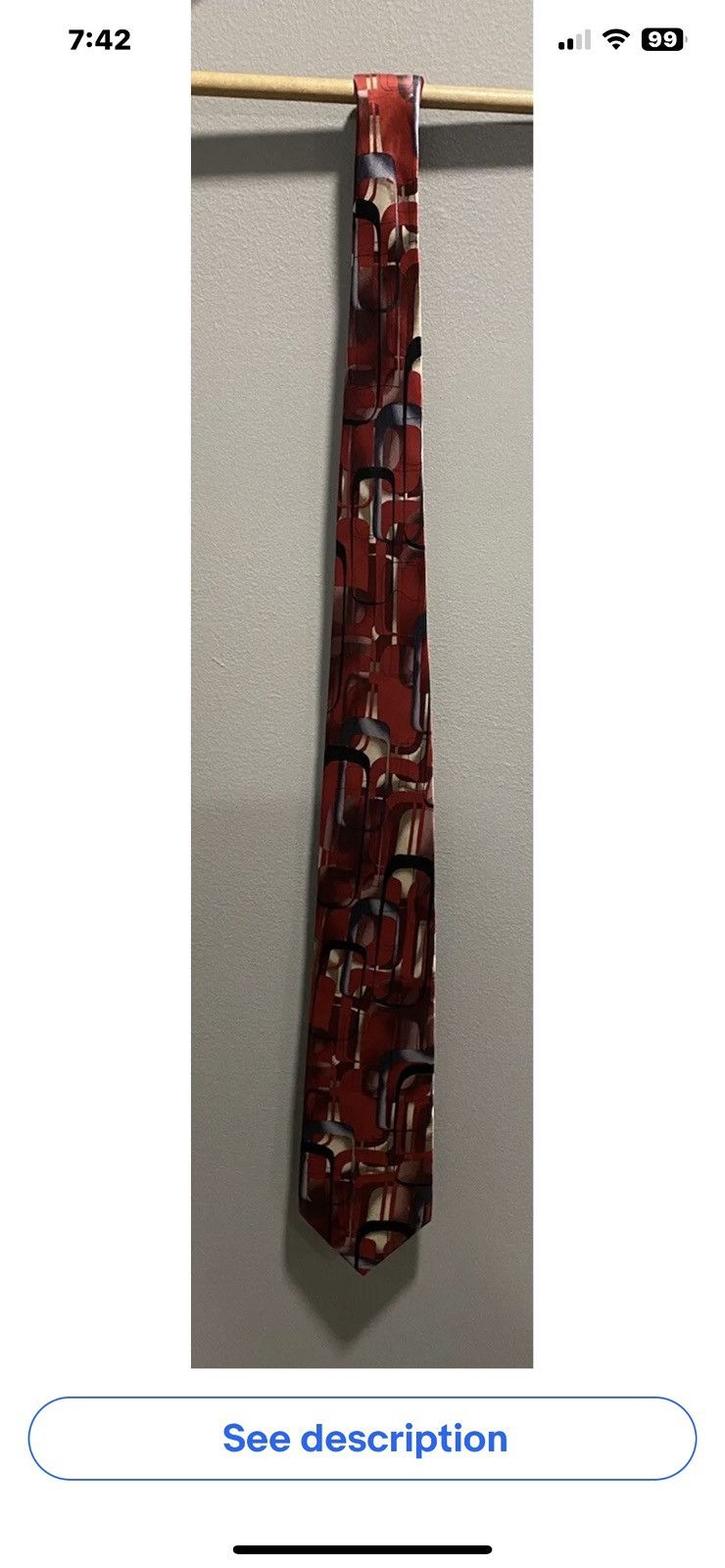 Other Super Handsome Red, Black, Tan & Blue Tie Size ONE SIZE - 1 Preview