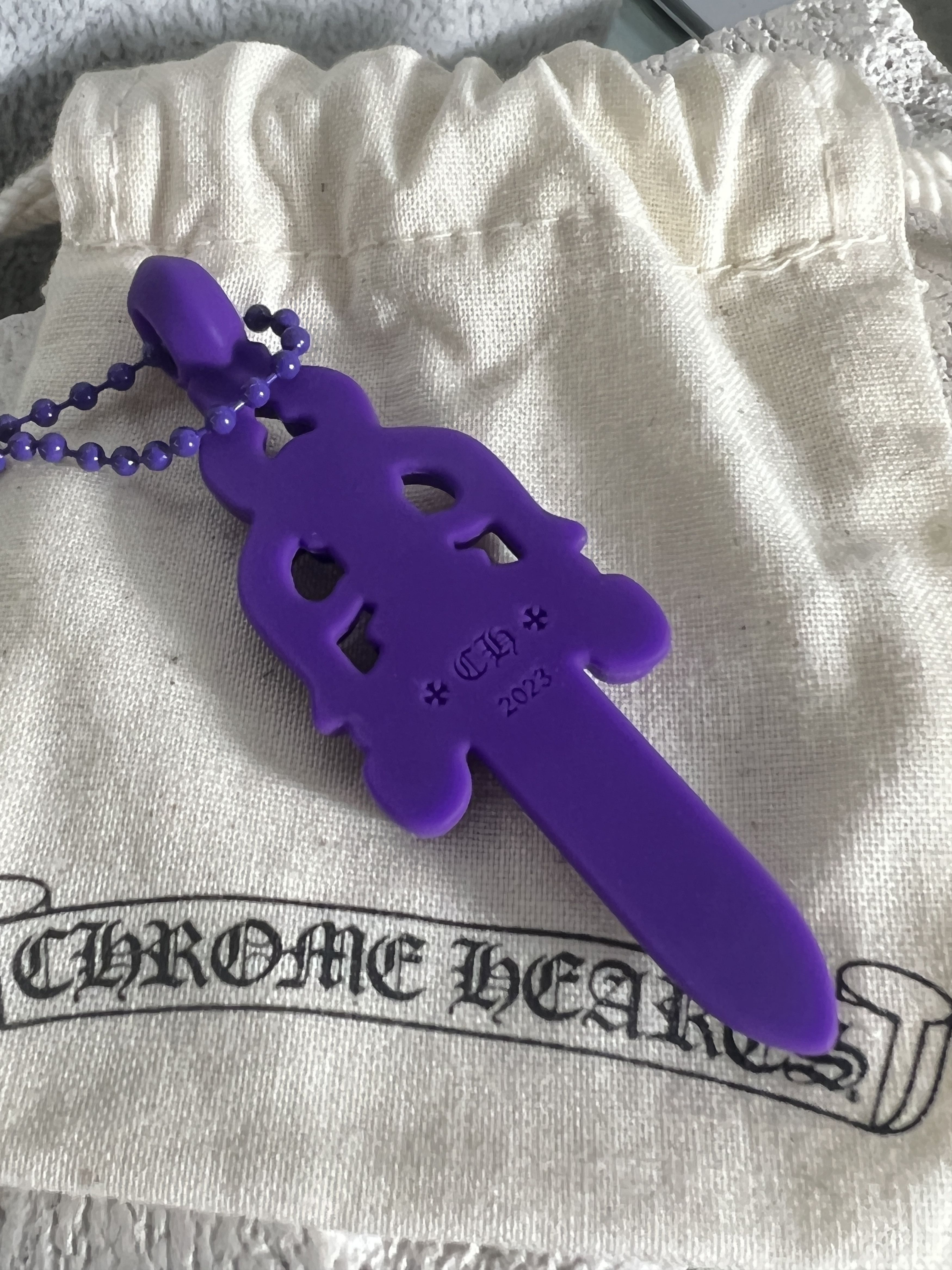 Chrome Hearts Chrome Hearts Purple Dagger Pendant Necklace 2023 Size ONE SIZE - 3 Thumbnail