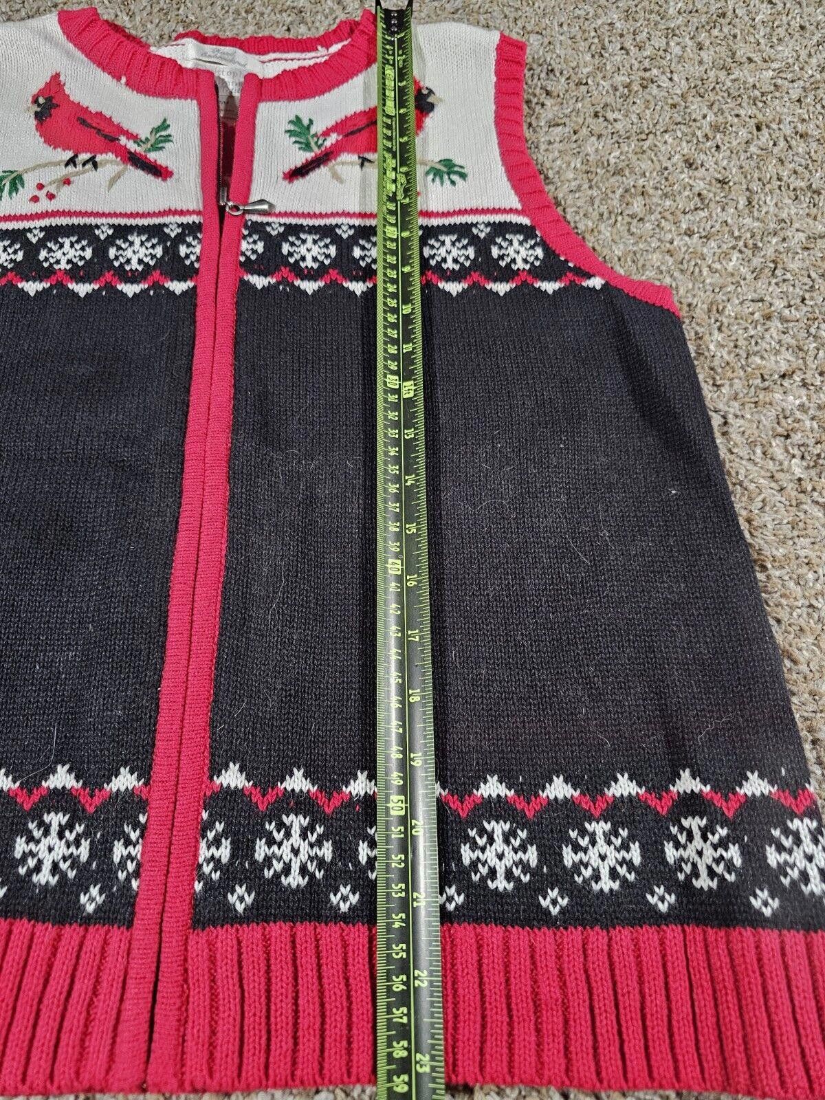 Designer Christopher Banks Christmas Sweater Vest Cardinal PM Zip Up Size M / US 6-8 / IT 42-44 - 5 Thumbnail