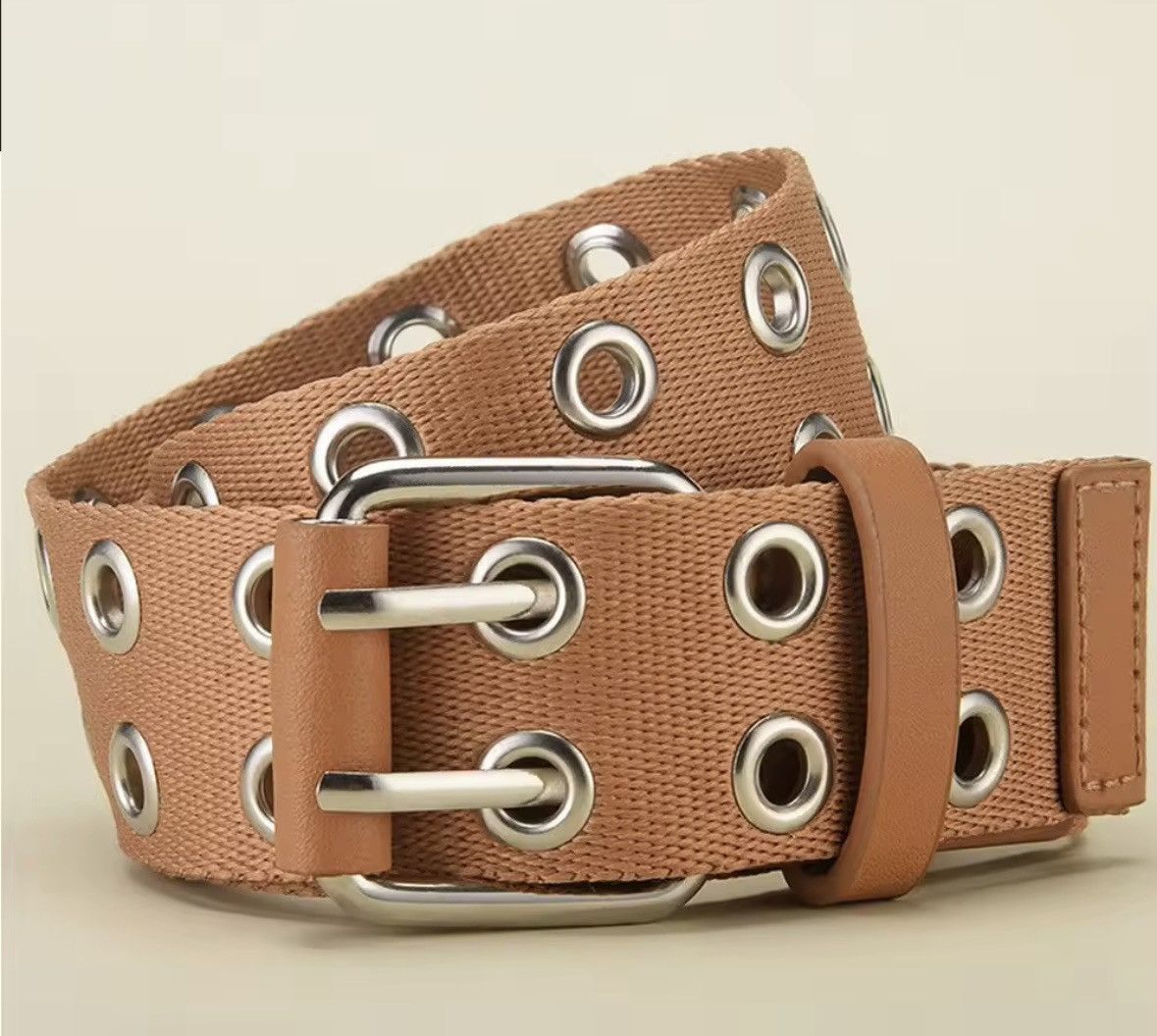 Canvas × Vintage Canvas Belt Double Row Pin Buckle Size ONE SIZE - 1 Thumbnail
