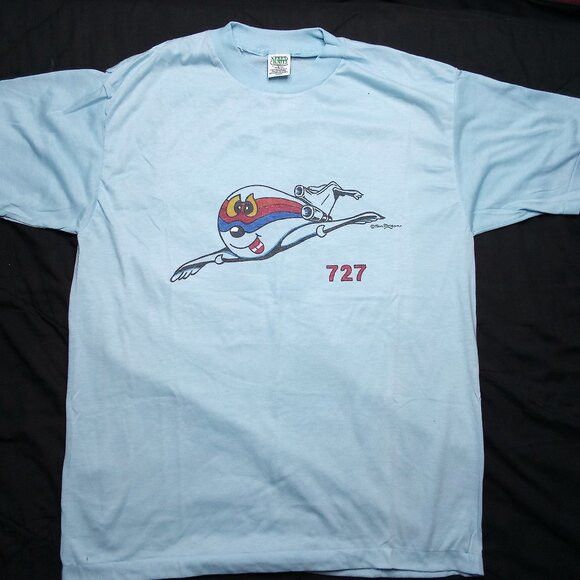 Vintage Deadstock Vintage 727 Jet Airplane Tom Morgan T-Shirt Size US L / EU 52-54 / 3 - 2 Thumbnail