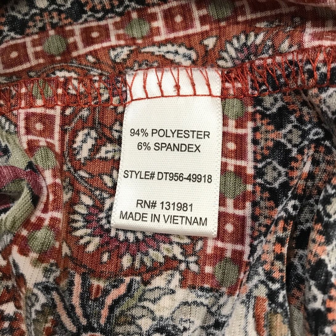 Other Naif Red Paisley Zipper V Neck 3/4 Sleeve Top XL Size XL / US 12-14 / IT 48-50 - 4 Thumbnail