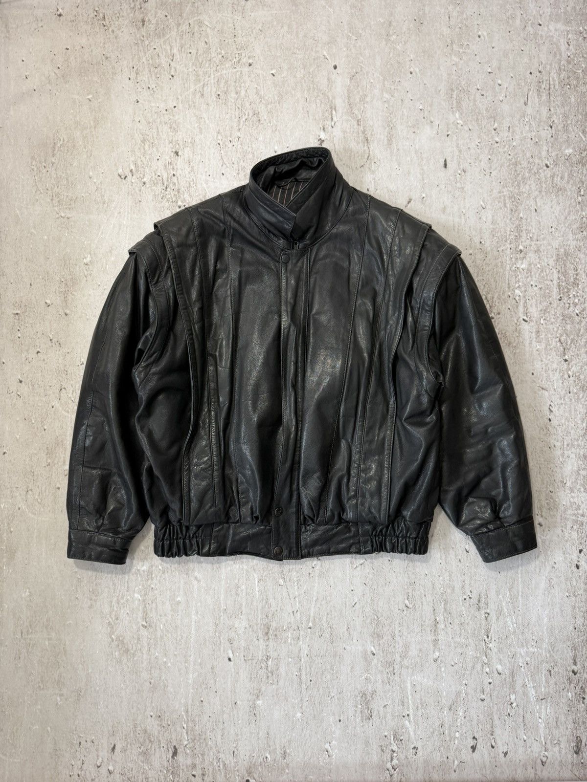 Leather × Leather Jacket × Vintage Bomber jacket/vest real