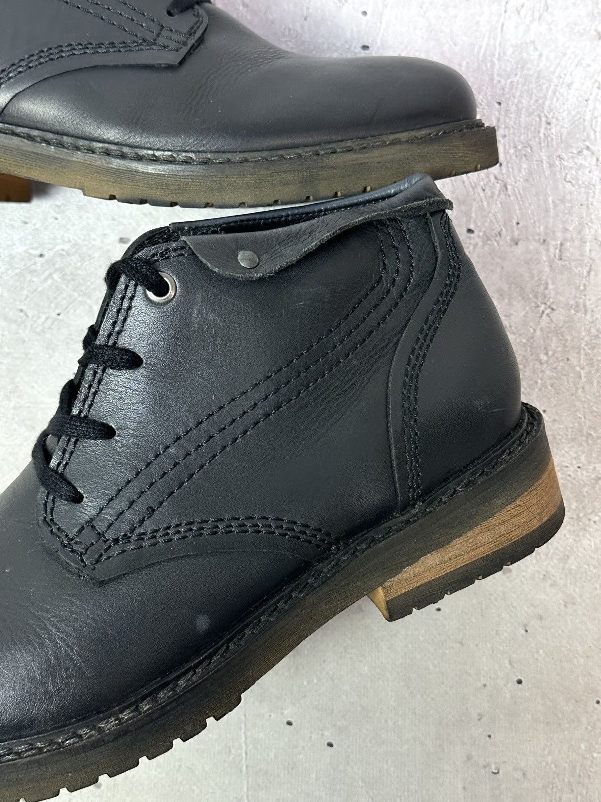 Diesel Diesel Leather Logo Grey Men’s Lace-up Ankle Boots Size US 9.5 / EU 42-43 - 6 Thumbnail
