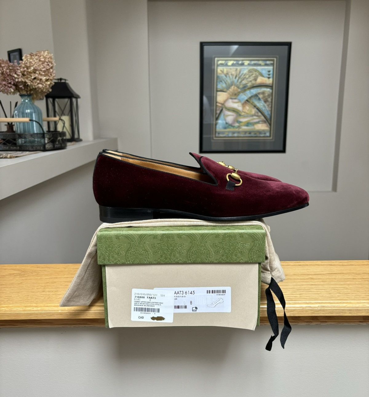 Gucci Gucci Suede/Velvet Burgundy Horsebit Loafer Size US 9 / EU 42 - 1 Thumbnail