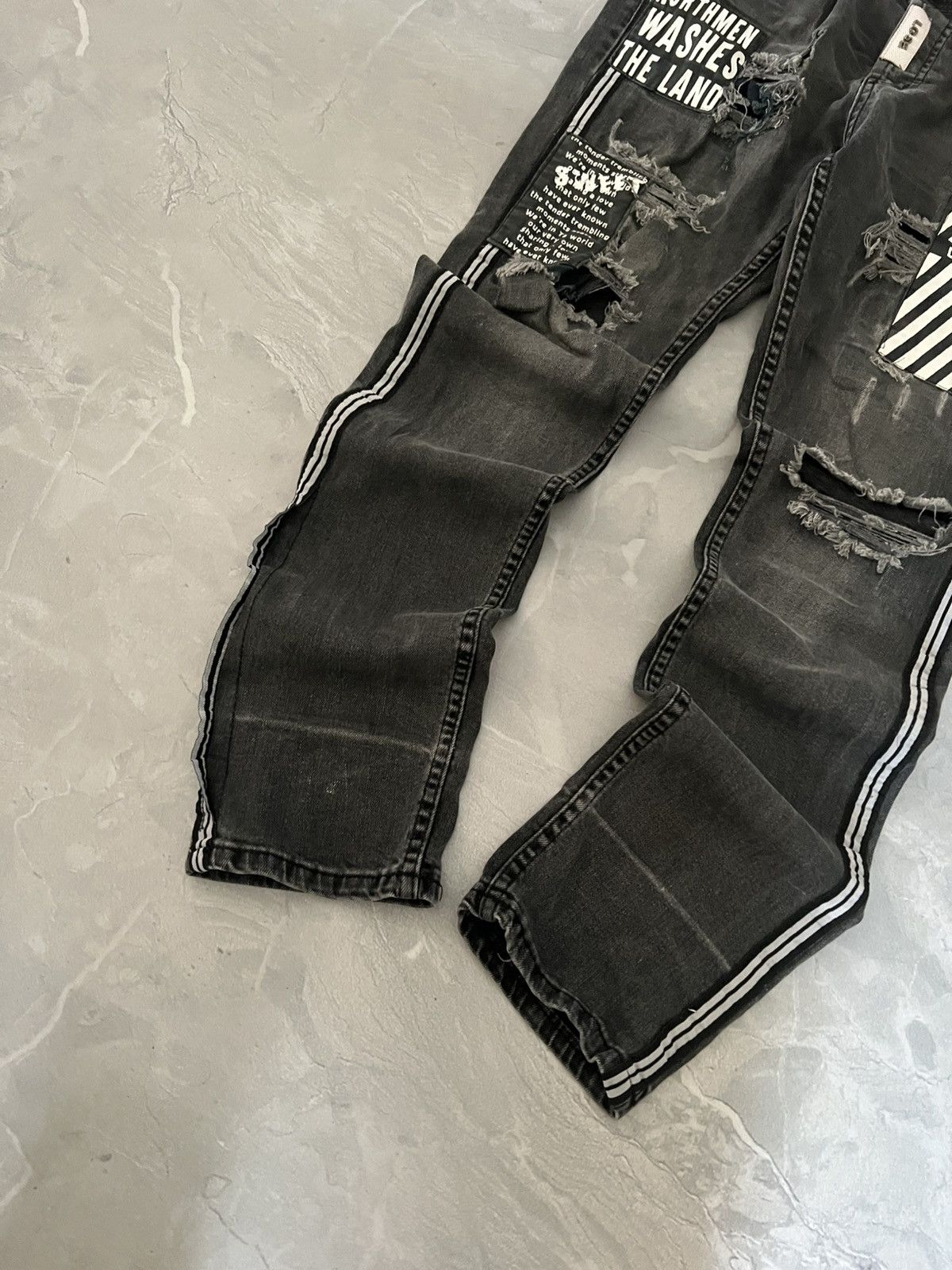 Vintage Exclusive Distressed Faded Designer / Vintage Slim Jeans 90 Size US 31 - 4 Thumbnail