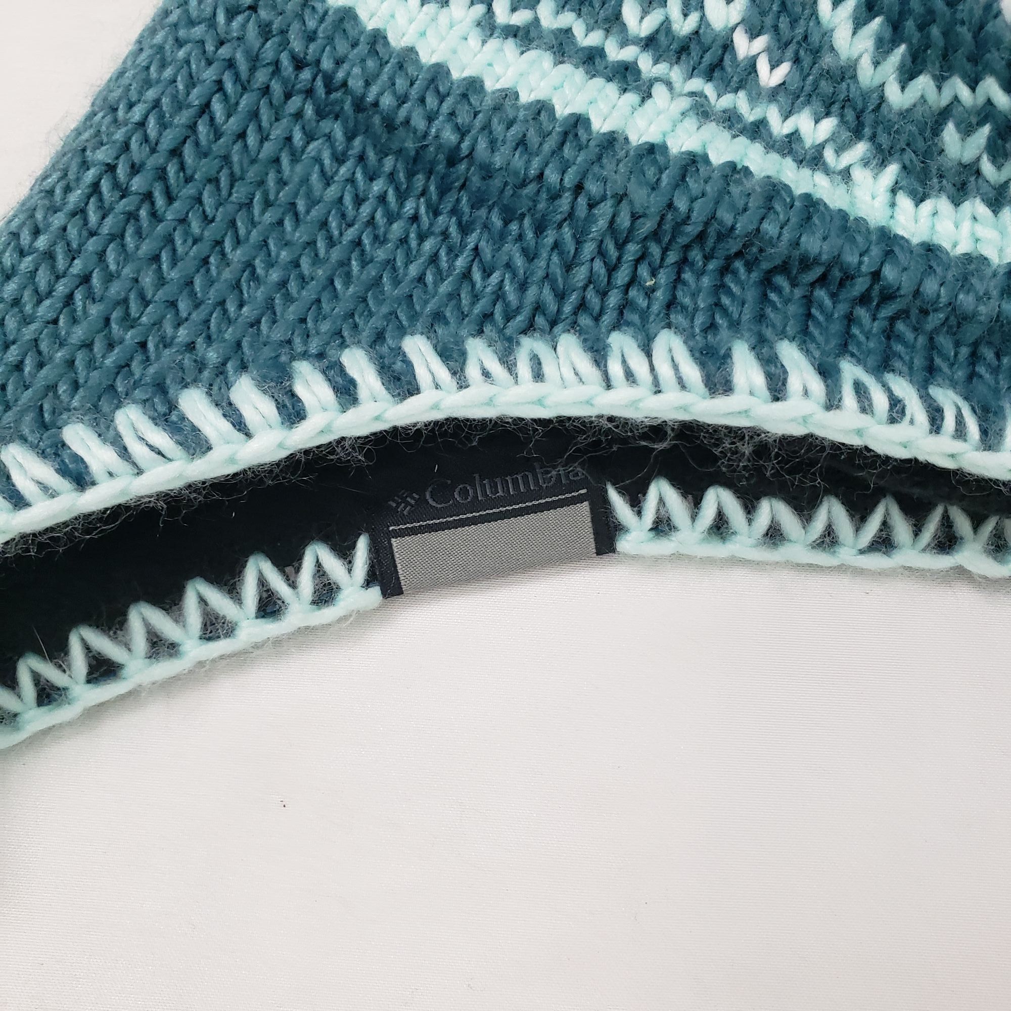 Columbia Columbia Knit Winter Ski Teal/White Hat w/Tassels Unisex Size ONE SIZE - 2 Thumbnail