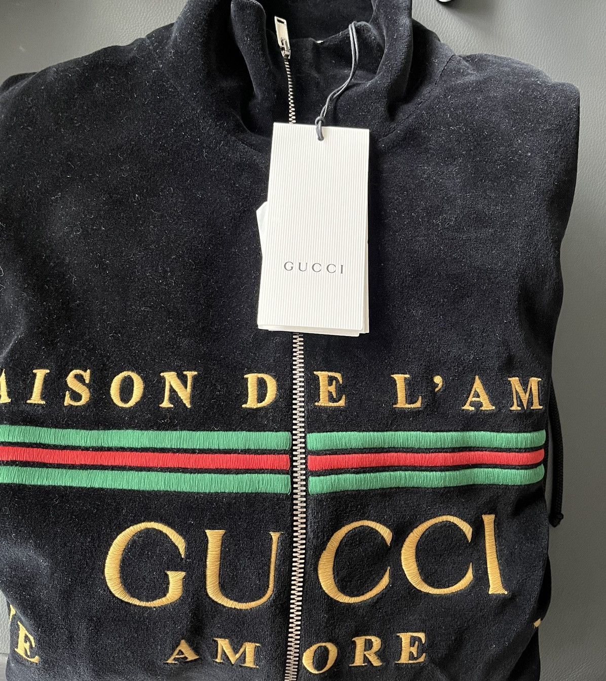 Gucci Gucci Super Runway $3k Brand NEW Velvet Logo Jacket Rare Size US L / EU 52-54 / 3 - 1 Thumbnail