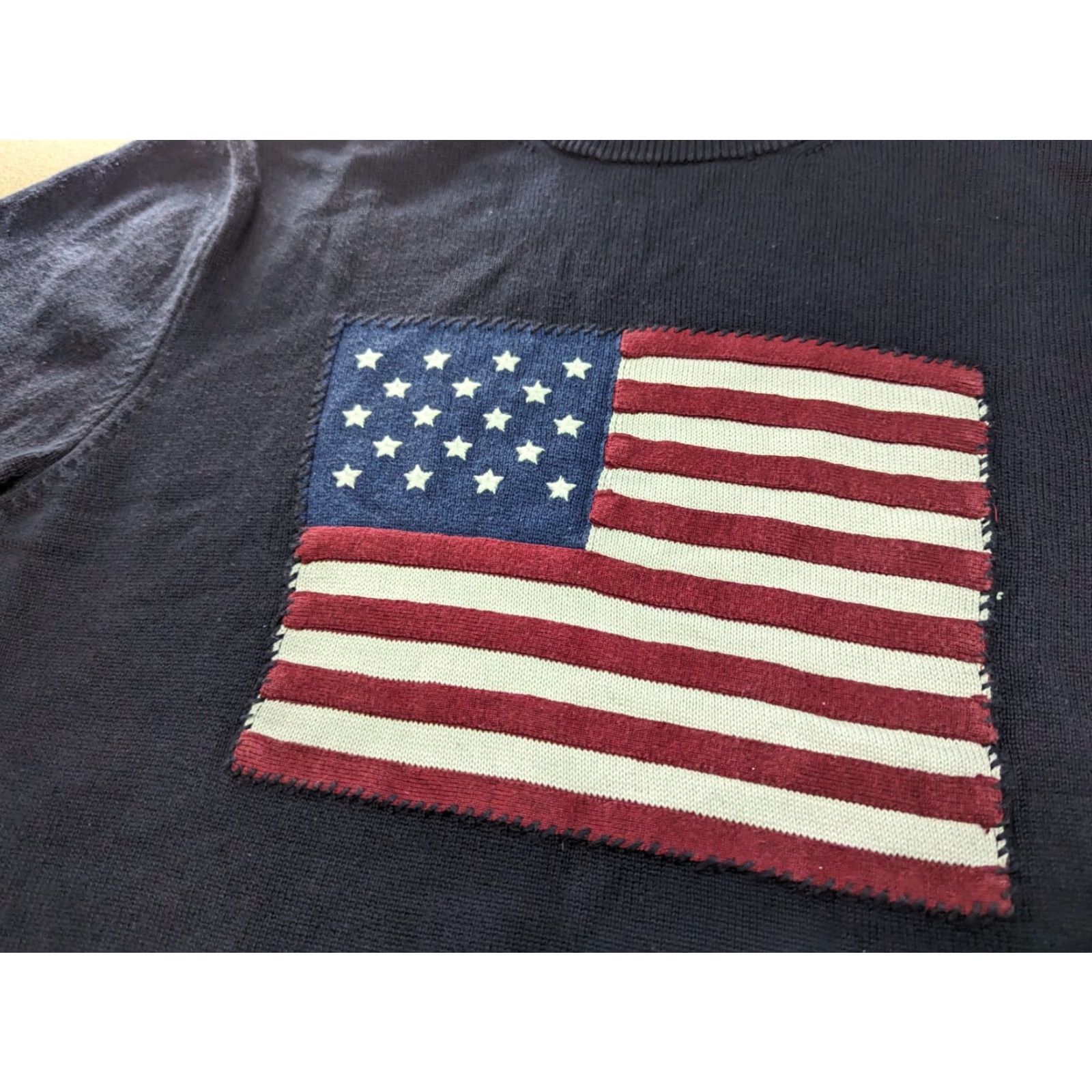 Gant GANT Pullover Mens L Blue USA Flag Knit Jumper Top Sweater Long Sleeve Casual Regular Product Shirt Mens Size US L / EU 52-54 / 3 - 2 Thumbnail