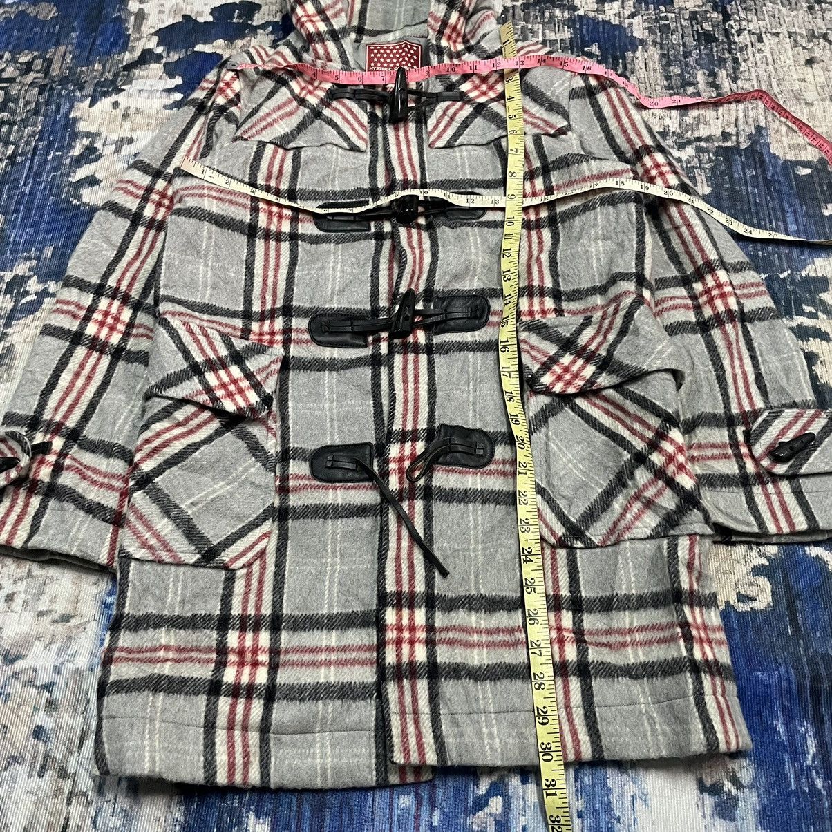 Hysteric Glamour Vintage 1990s Hysteric Glamour Plaid Wool Hooded Duffle Coat Size S / US 4 / IT 40 - 15 Thumbnail