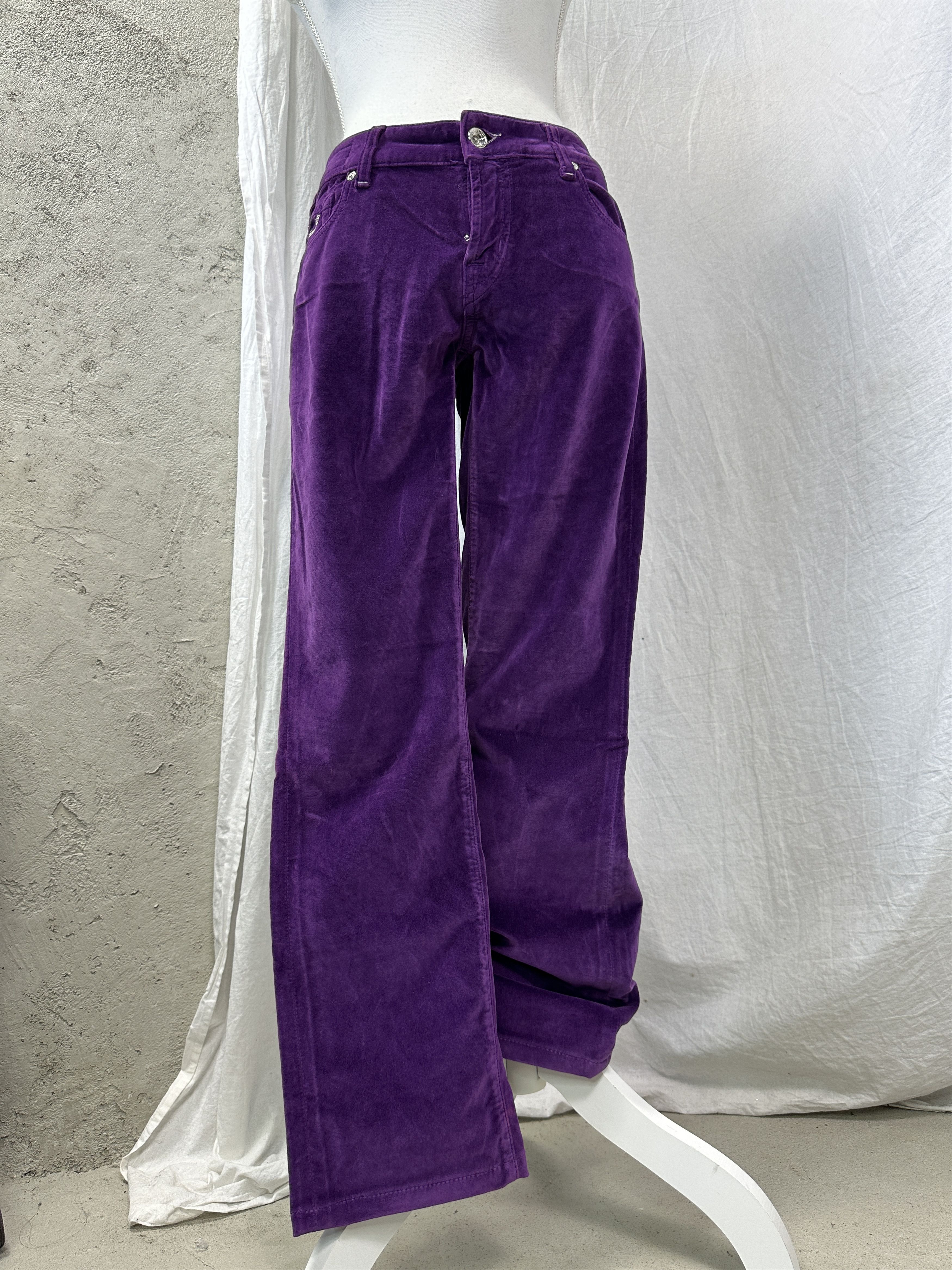 Jacob Cohen Vintage Avant Garde Velvet Purple Jakob Cohen Pants Y2K Size 29" - 1 Thumbnail