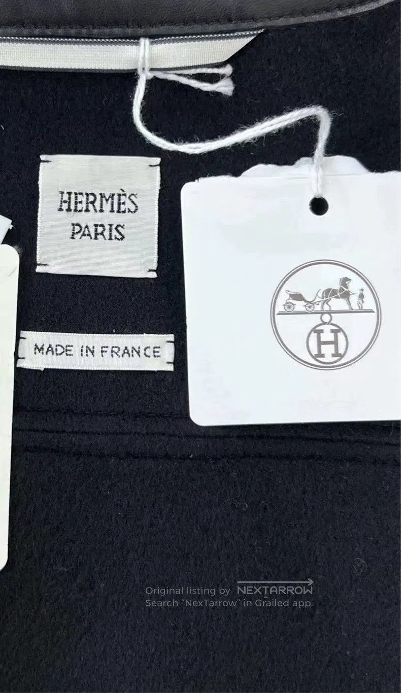Hermes Hermes Black Cashmere and Leather Jacket Size M / US 6-8 / IT 42-44 - 3 Thumbnail