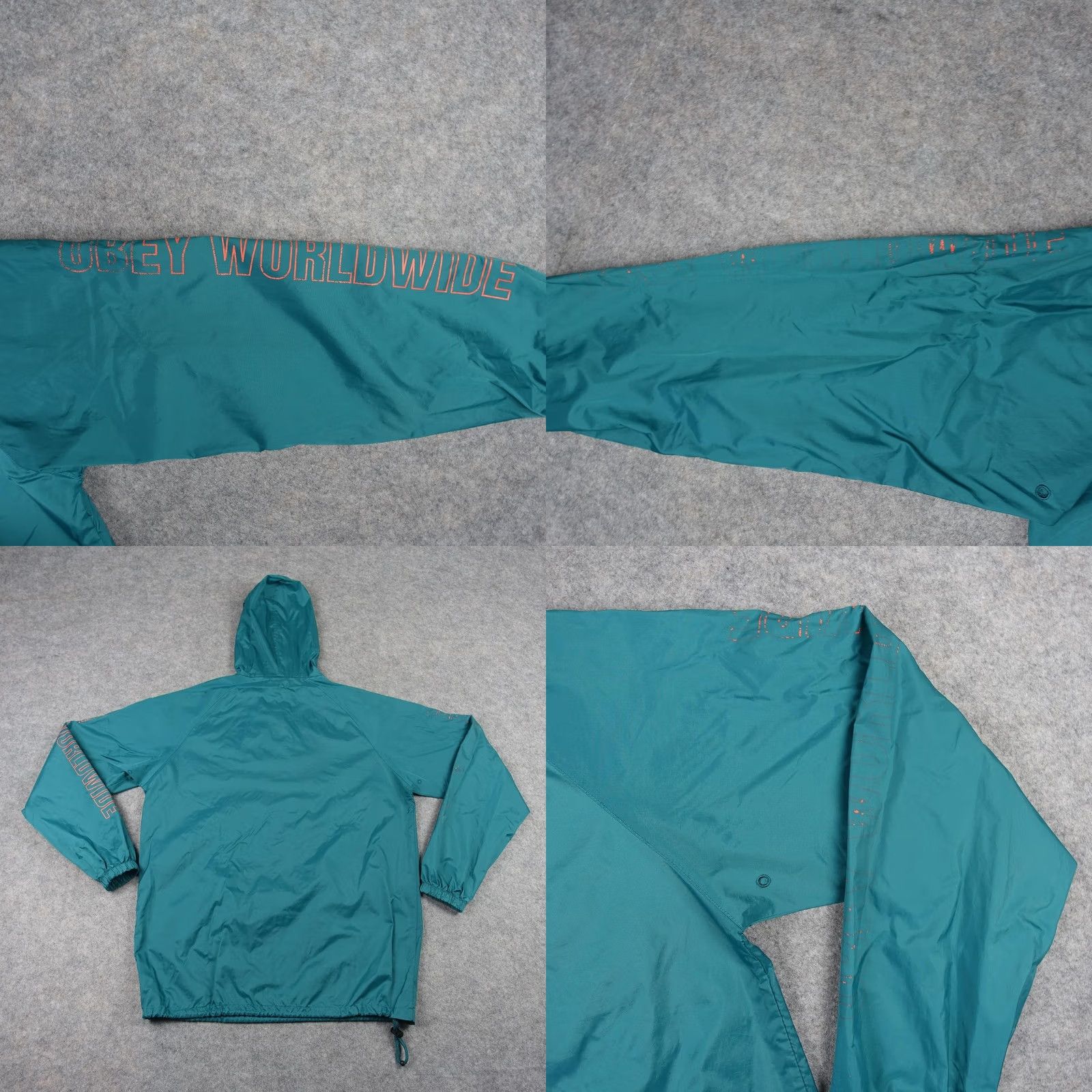 Obey VINTAGE Obey Jacket Mens M Green Hooded Anorak Windbreaker Lightweight Y2K Size US M / EU 48-50 / 2 - 8 Thumbnail