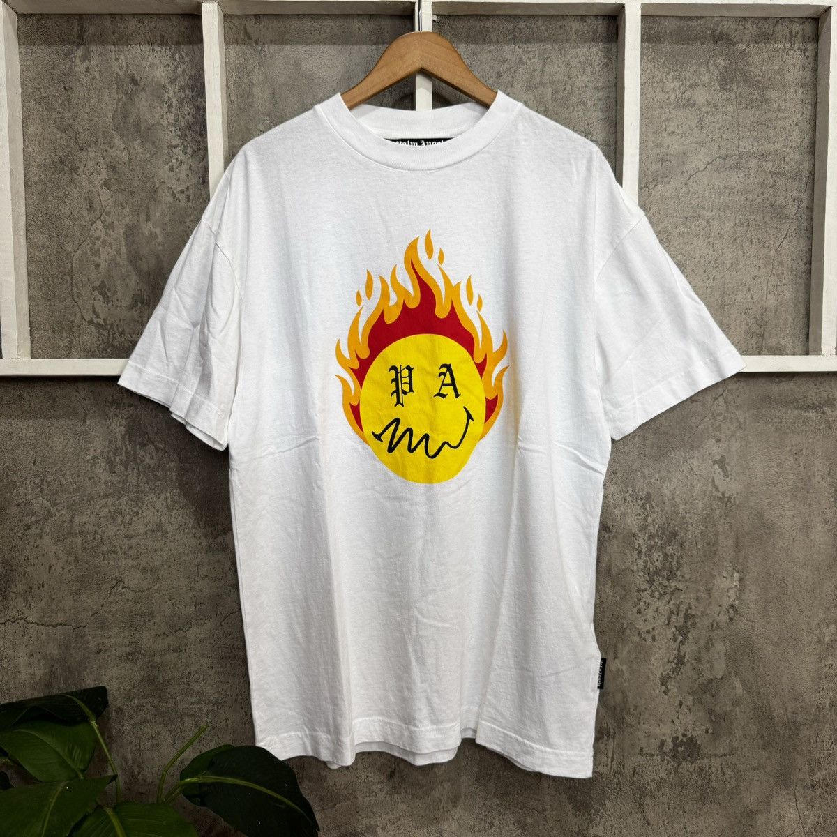 image of Palm Angels X Smiley Tee in White, Men's (Size XL)