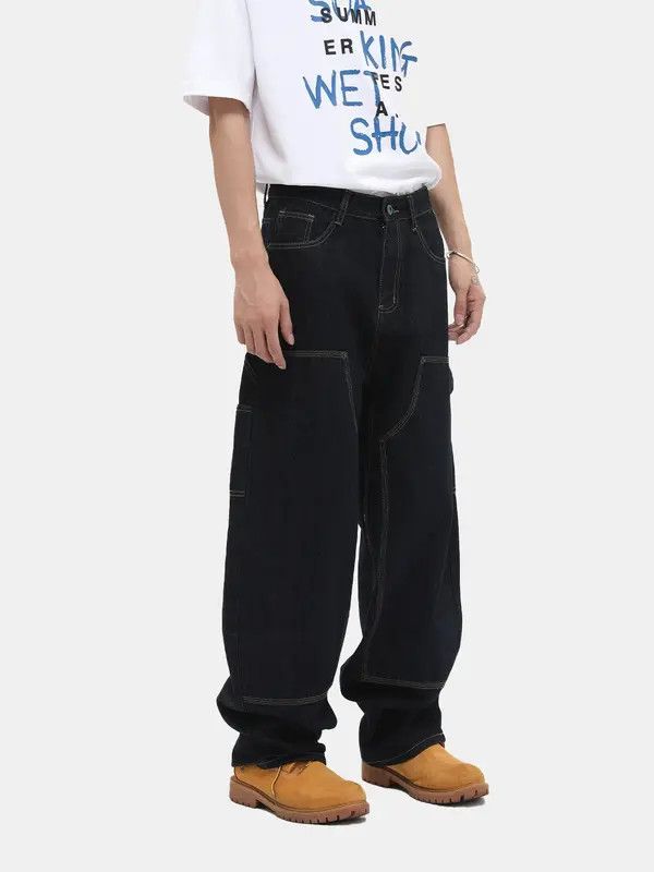 Jean Street cleanfit stitching multi-pocket casual workwear jeans Size US 32 / EU 48 - 4 Thumbnail
