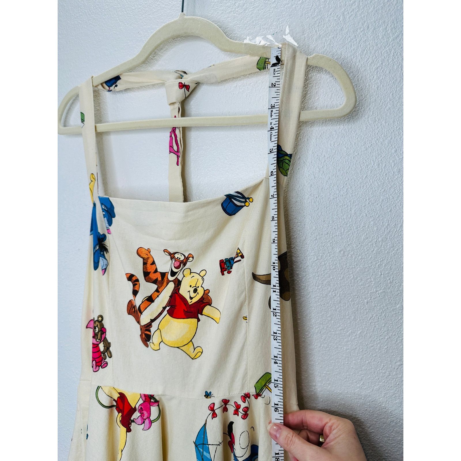 Other Vintage Cream Winnie The Poo Print Apron Dress Small Size S / US 4 / IT 40 - 8 Thumbnail