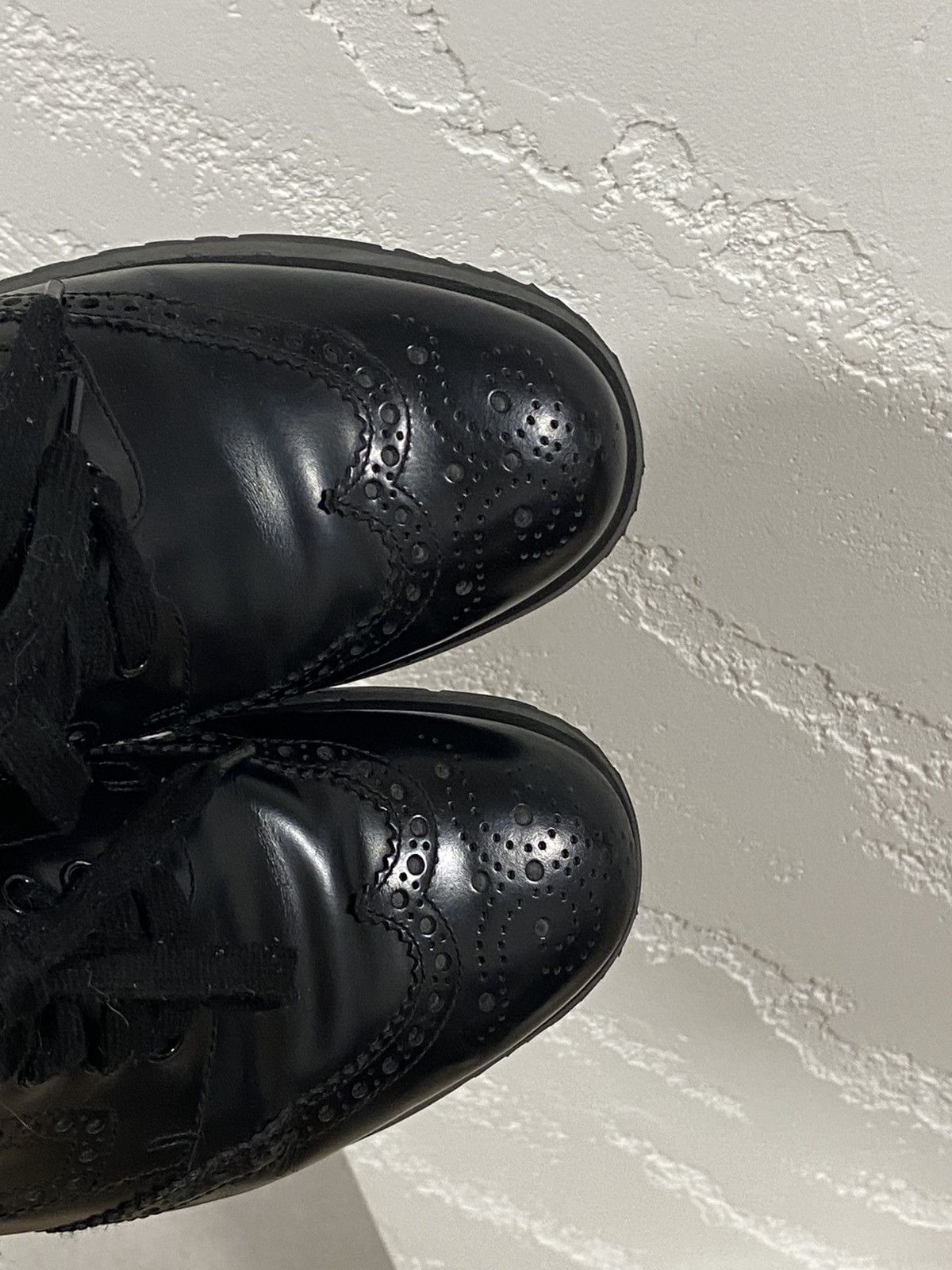 Prada Prada Sport Black Leather Derby Lace Up Brogue Sneakers 40 Size US 7 / EU 40 - 8 Thumbnail