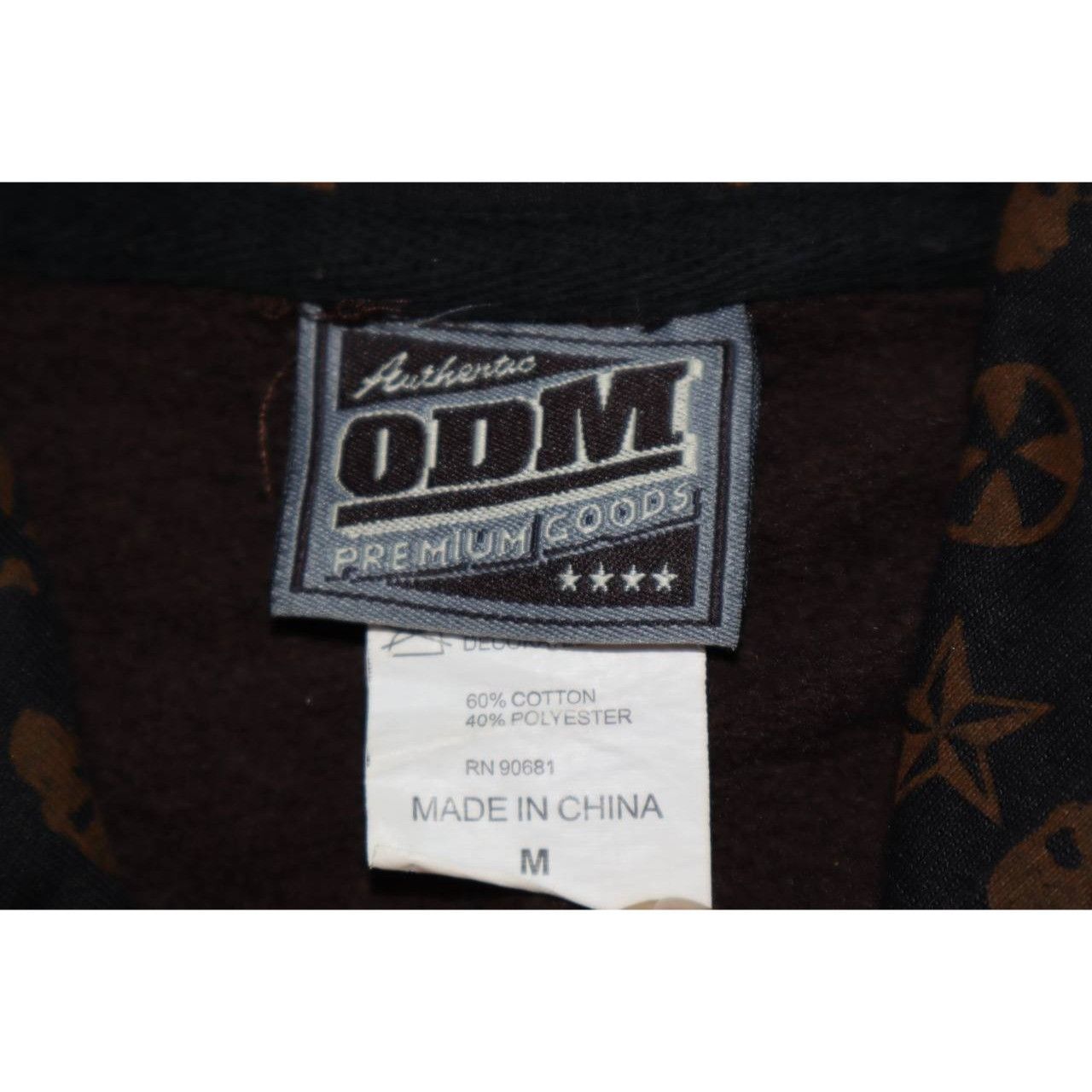 Vintage Vintage ODM Men's M Skull Hoodie Grunge Y2K Brown Cotton Size US M / EU 48-50 / 2 - 3 Thumbnail