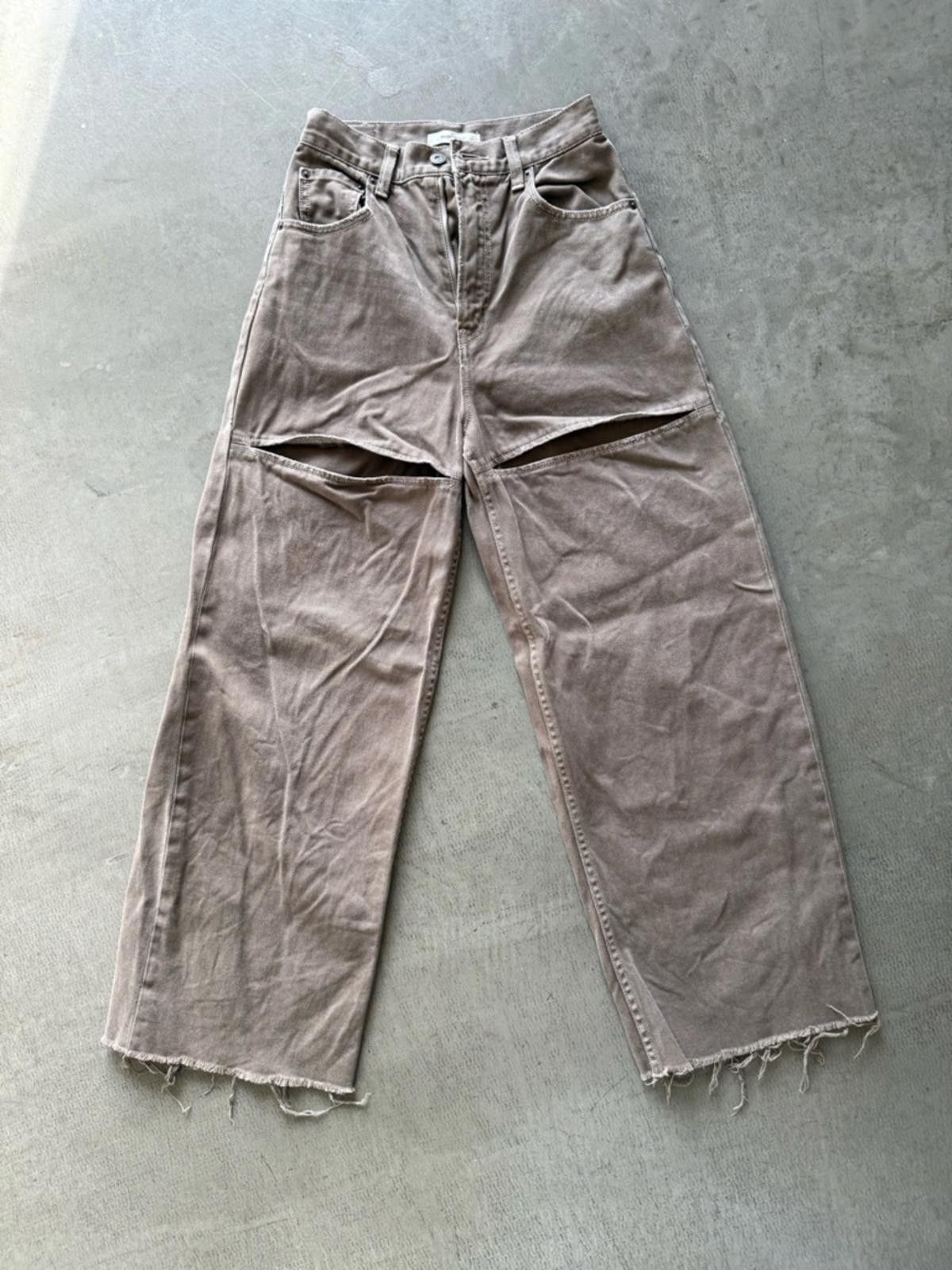 MOUSSY Moussy / Split Wide Loose Straight Jeans / Brown Size 25" / US 0 / IT 36 - 6 Thumbnail