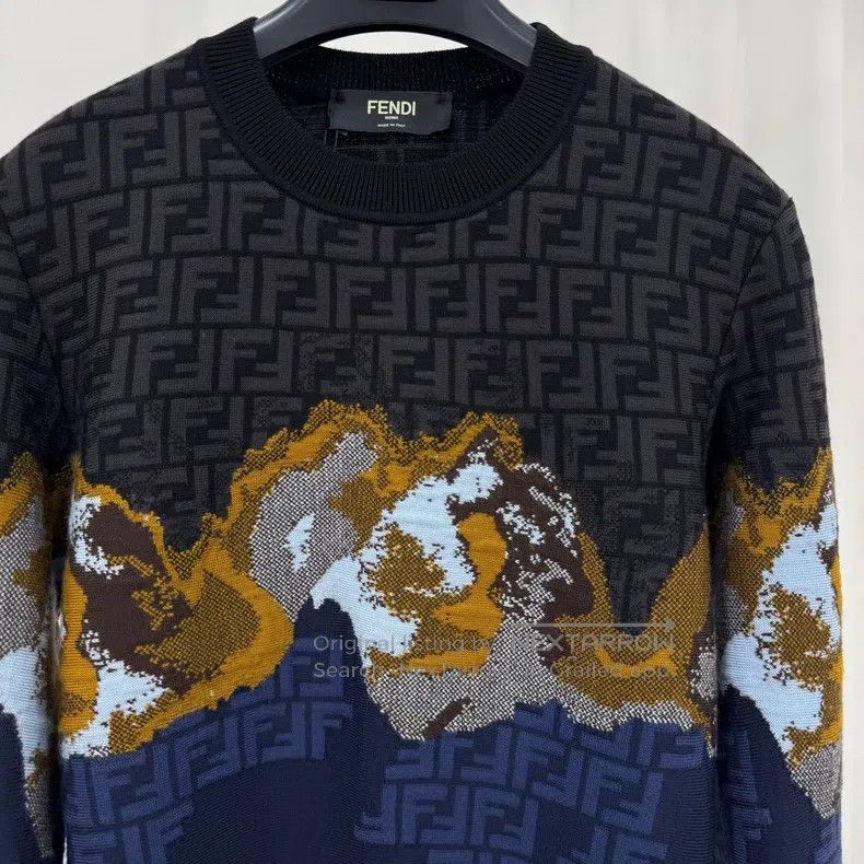 Fendi Fendi Floral all-over print color blocked knitted sweater Size US S / EU 44-46 / 1 - 3 Thumbnail
