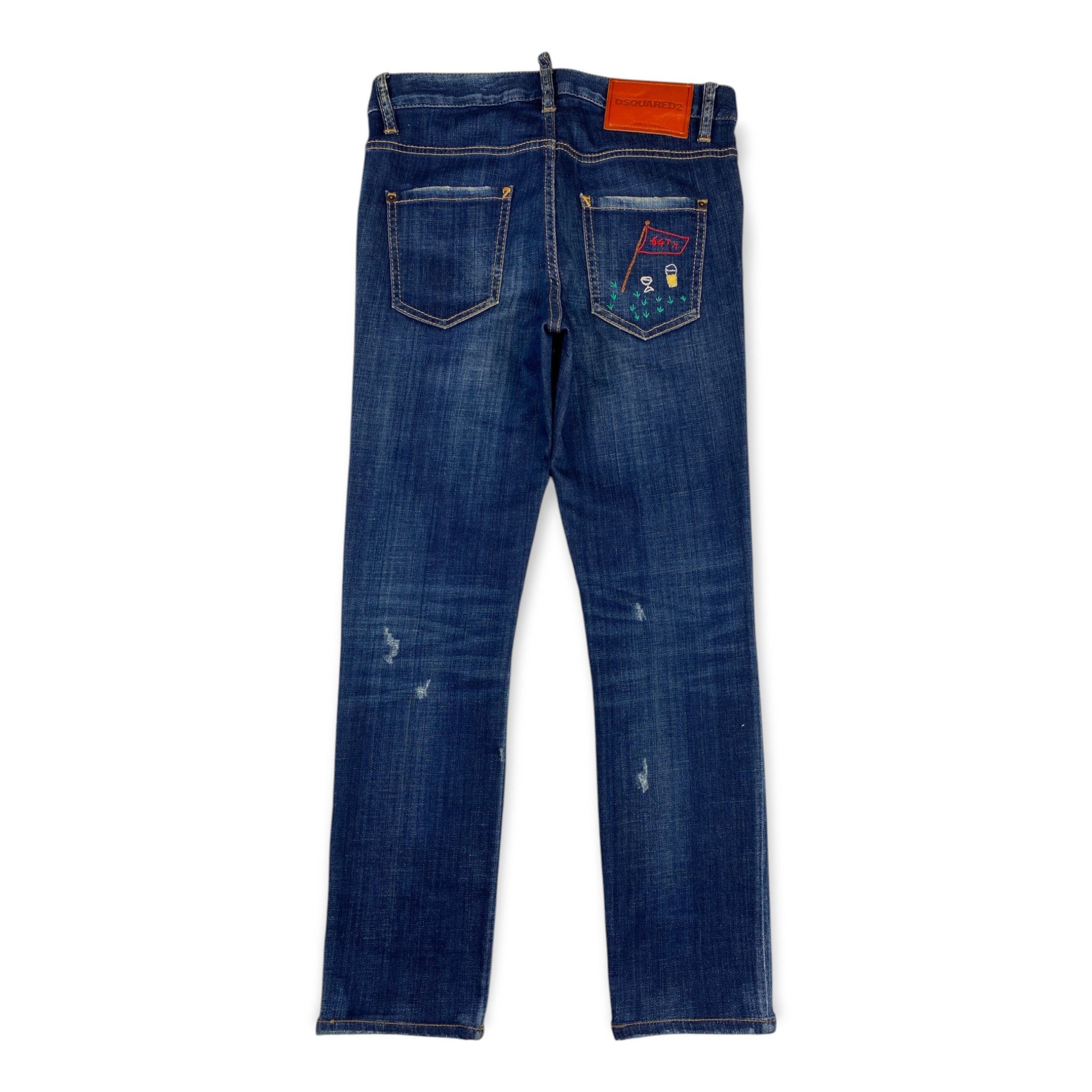 Dsquared2 Embroidered "DAN" Distressed Patch Jeans Size US 30 / EU 46 - 2 Thumbnail
