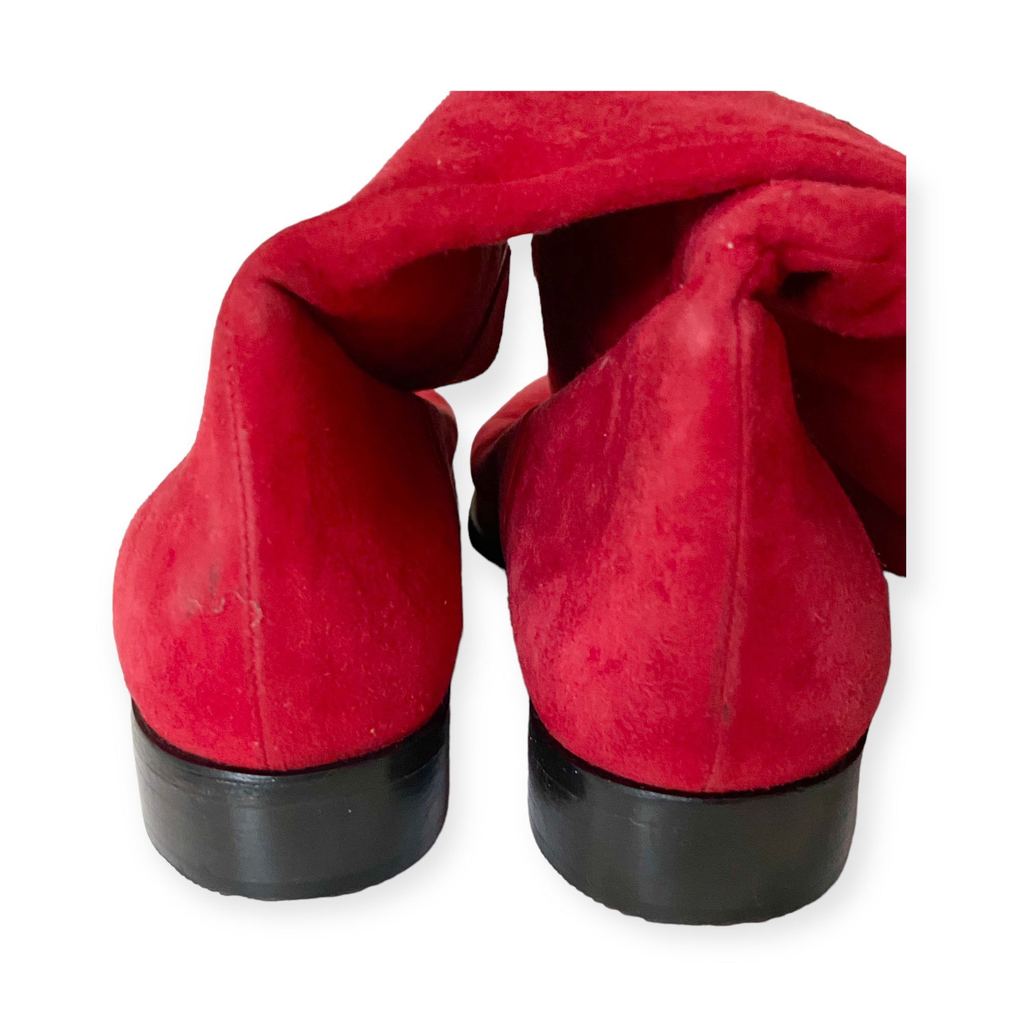 Yves Saint Laurent Vintage Yves Saint Laurent red suede long boots, Size 7 Size US 7 / IT 37 - 14 Thumbnail