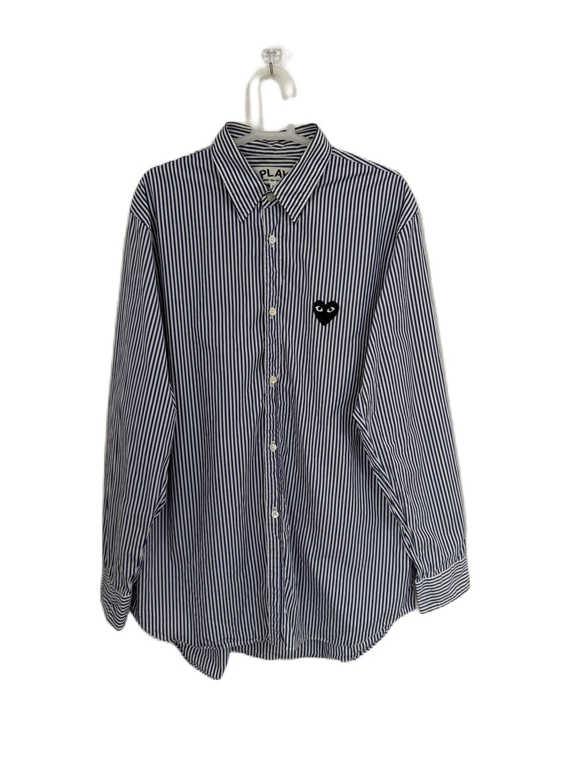 Comme des Garcons Homme Plus COMME DES GARCONS PLAY STRIPE BUTTON UP BLACK LOVE EMOJI Size US L / EU 52-54 / 3 - 1 Thumbnail