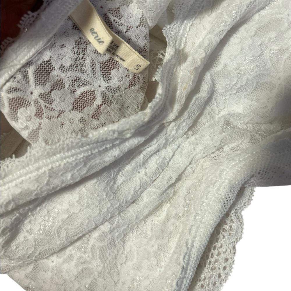 Designer Aerie White Lace Strapless Bra - Size L Size L / US 10 / IT 46 - 2 Thumbnail
