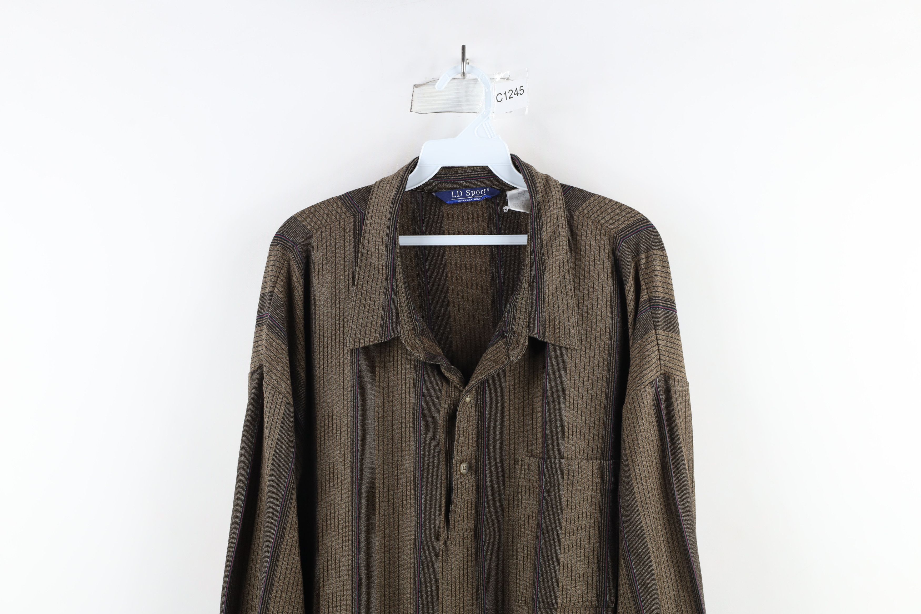 Vintage Vintage 90s Streetwear Striped Collared Pullover Polo Shirt Size US XXL / EU 58 / 5 - 2 Thumbnail