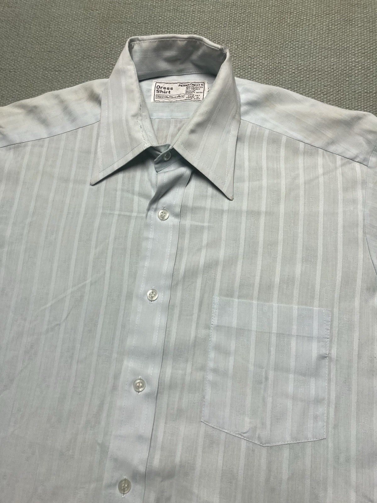 Sears × Vintage 70s button shirt sears poly cotton lightweight blue medium Size US M / EU 48-50 / 2 - 2 Thumbnail