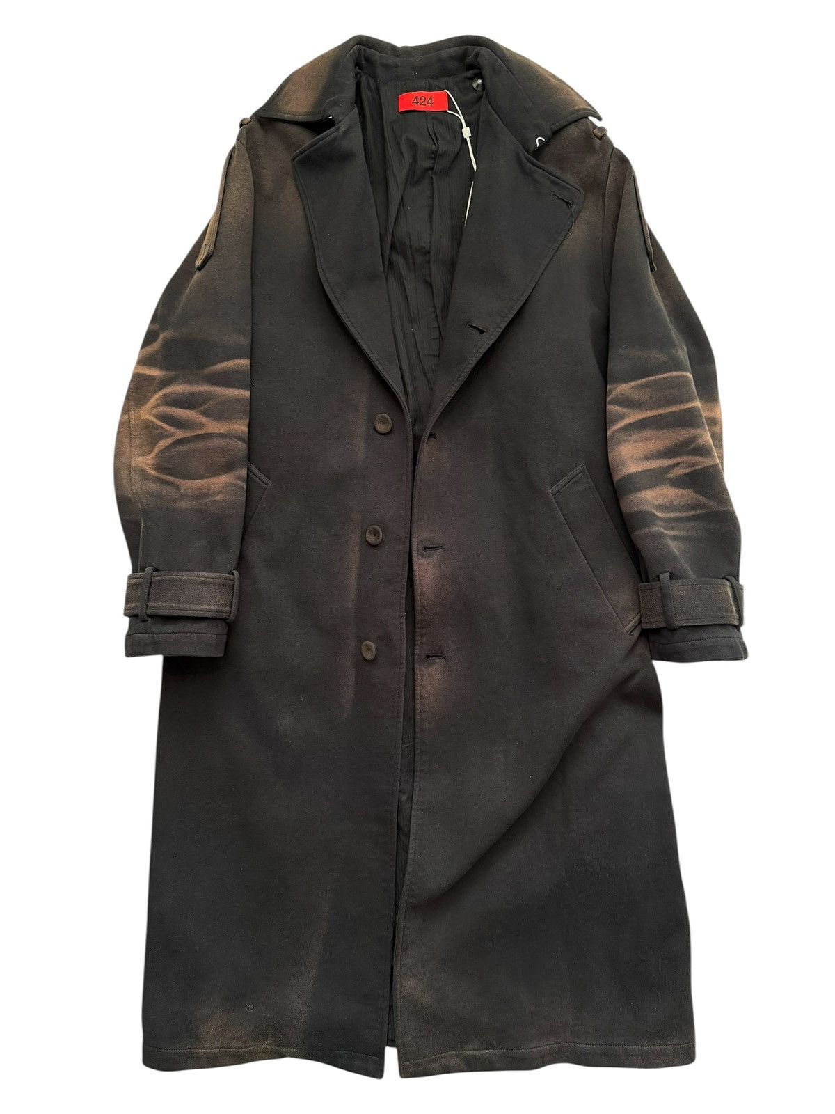 424 Reconstructed Sun Faded Jersey Shirts Overcoat Trench Size US S / EU 44-46 / 1 - 1 Thumbnail